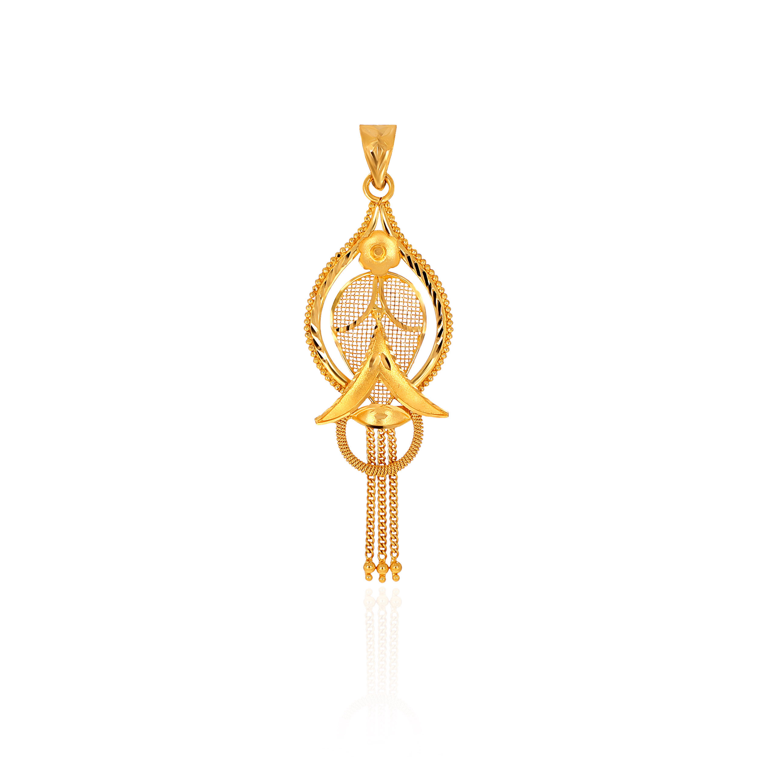 Floral Stream Gold Pendant - Senco Gold and Diamonds