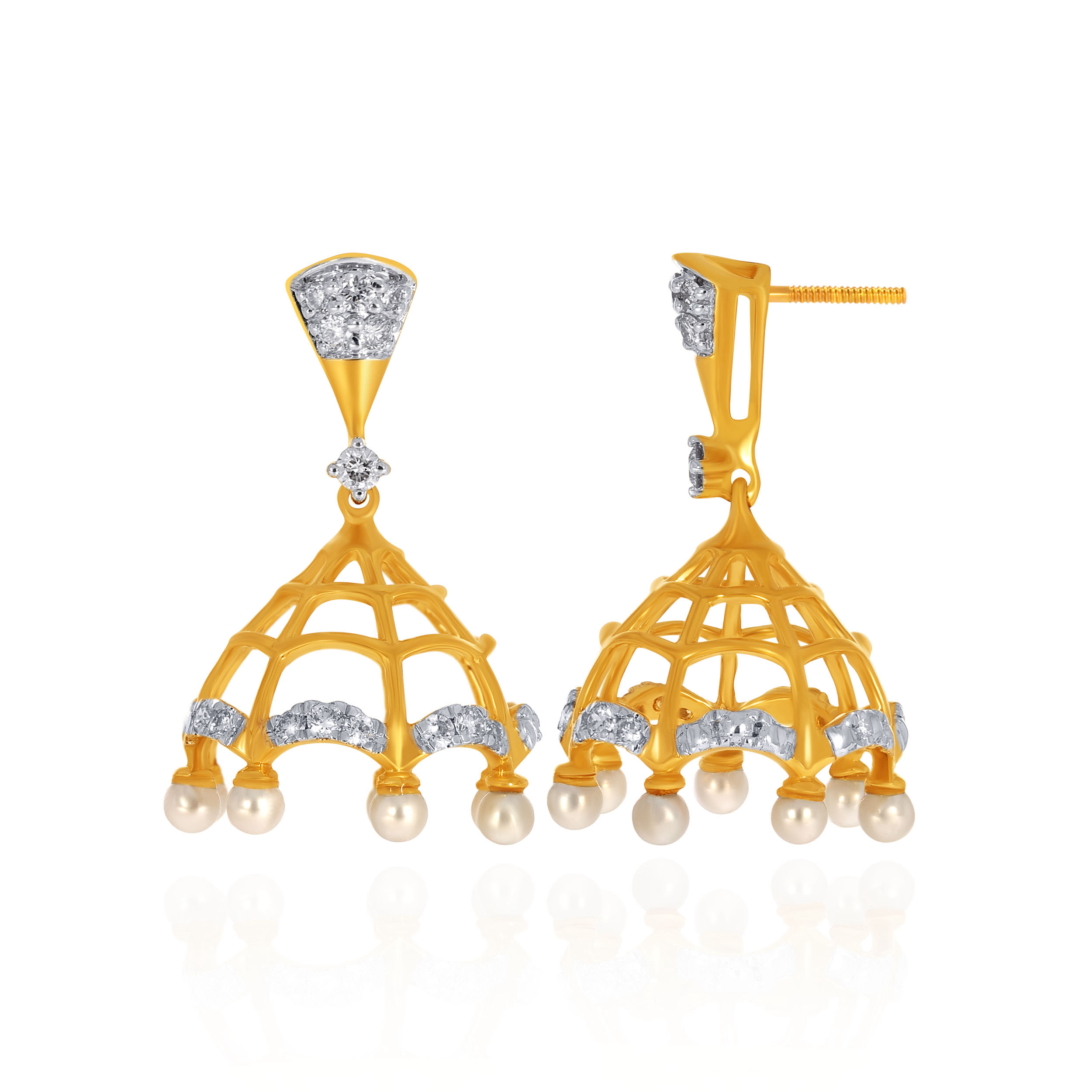 Festive Splendour Diamond Jhumkas - Senco Gold and Diamonds