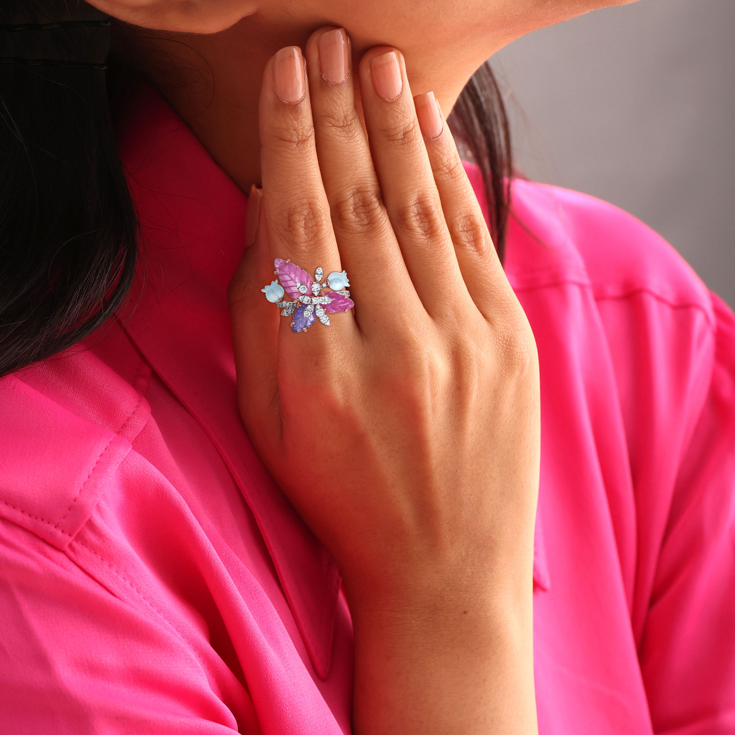 Ornate Petals Diamond Ring - Senco Gold and Diamonds