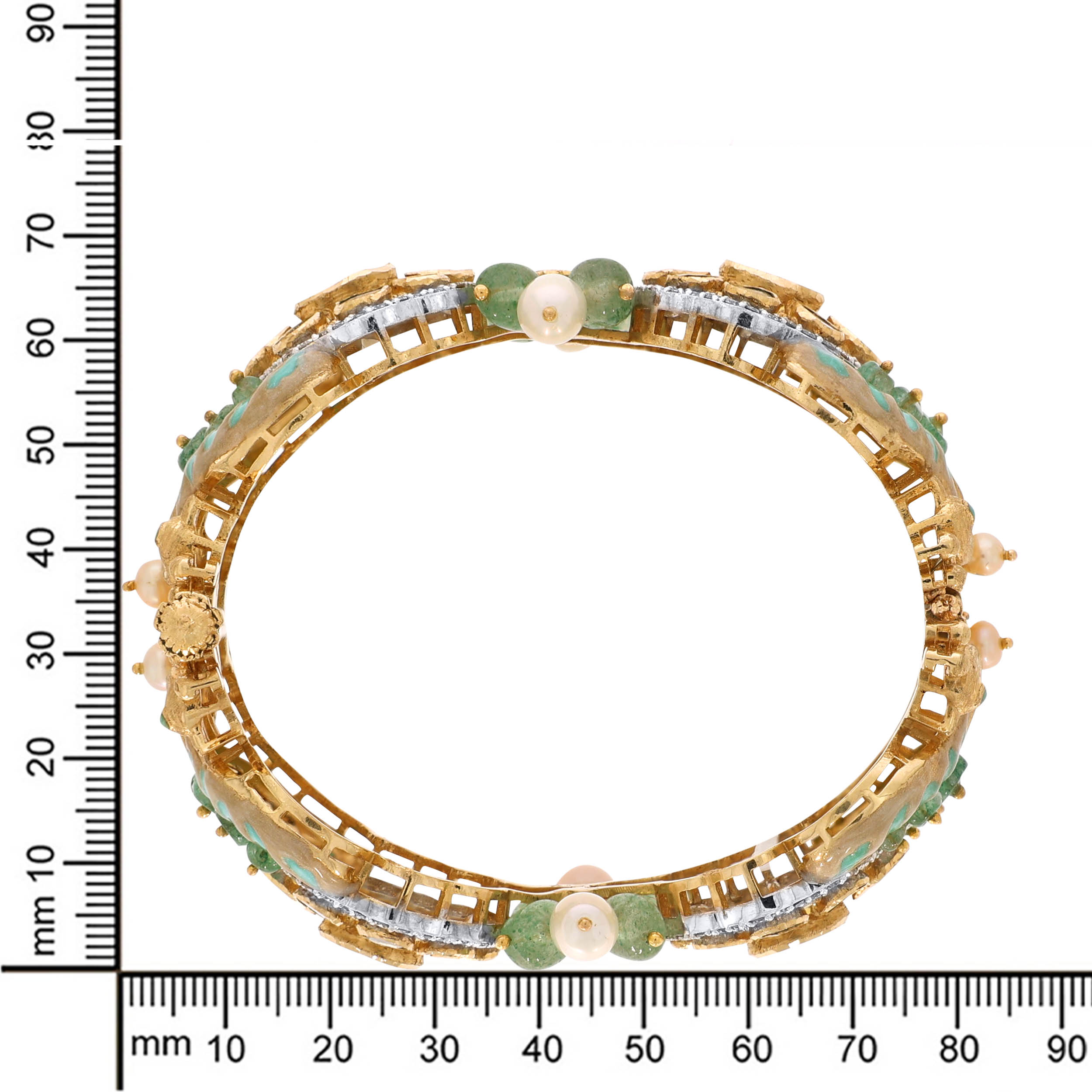 Greenish Aura Polki Diamond Bracelet - Senco Gold and Diamonds