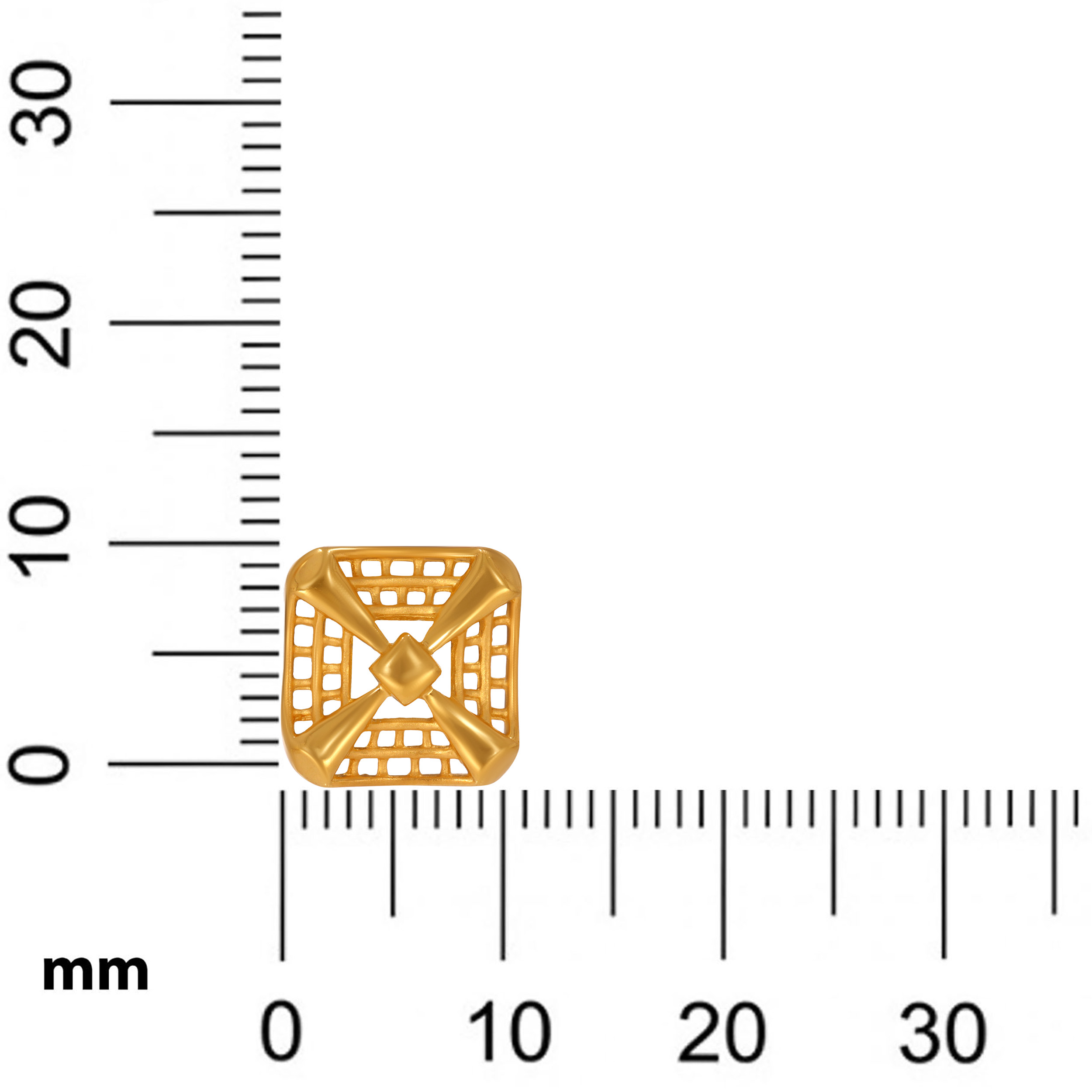 Chic Gridline Gold Studs - Senco Gold and Diamonds