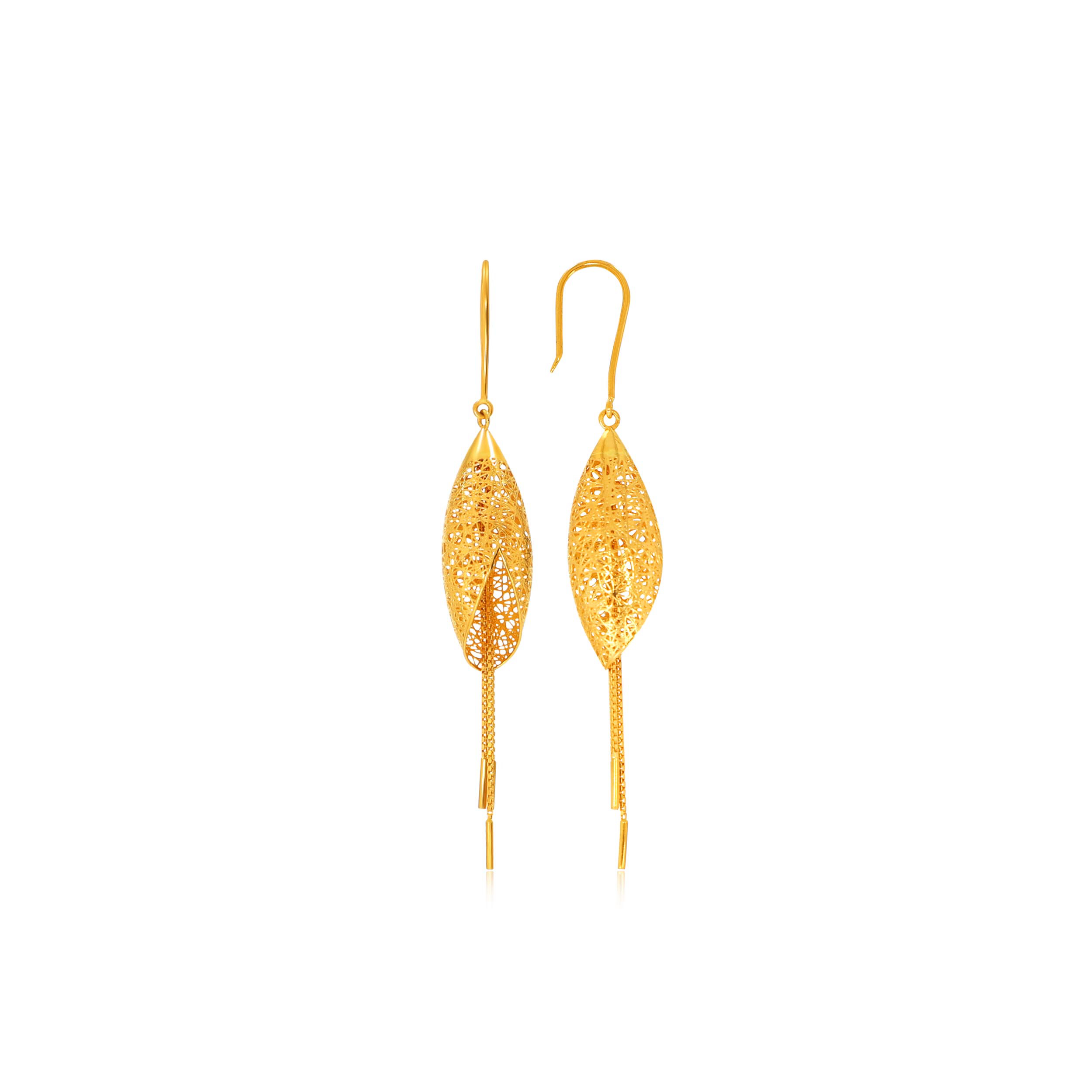 Delicate Wrap Gold Hook Earrings - Senco Gold and Diamonds