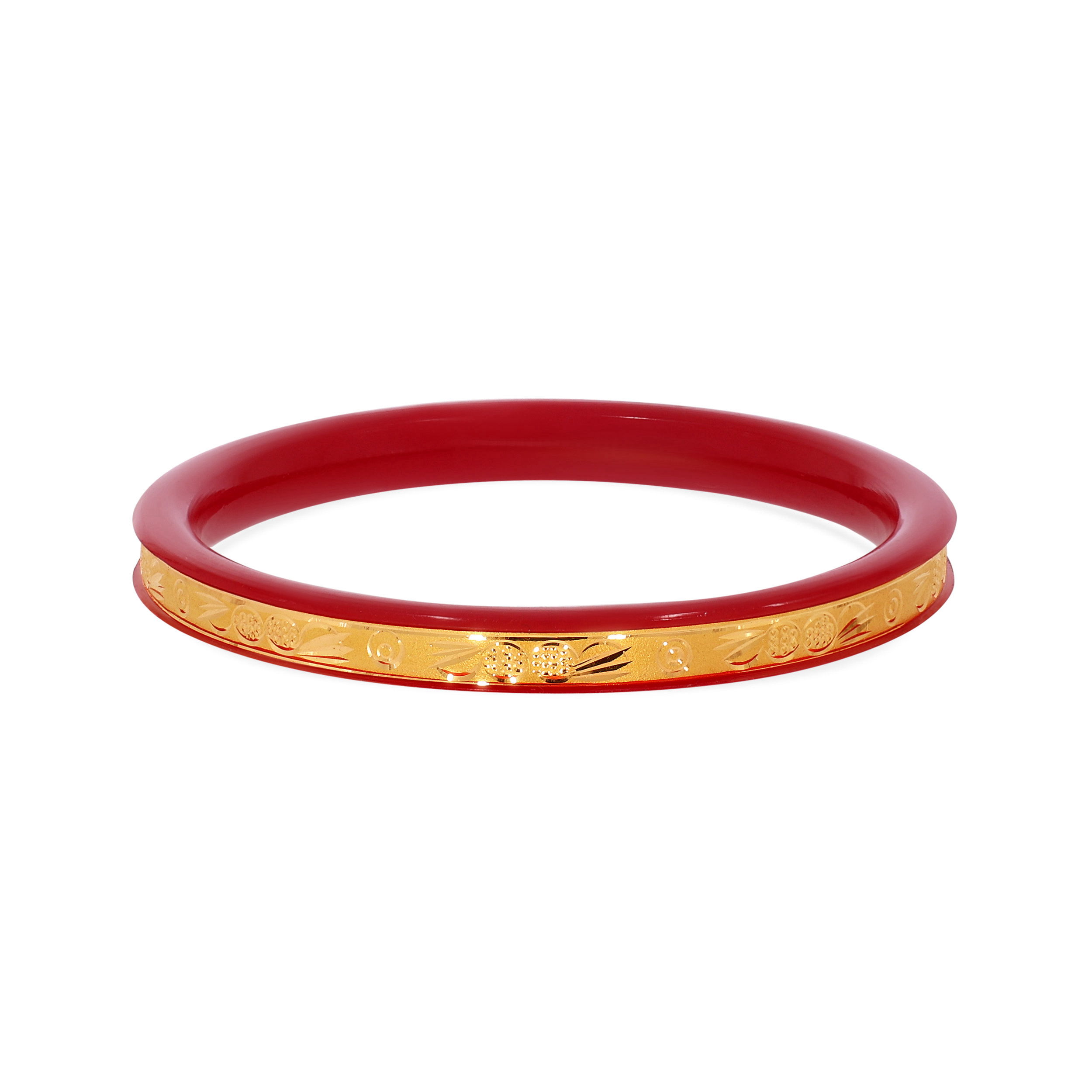 Forever Elegant Channel Gold Pola Bangle - Senco Gold and Diamonds