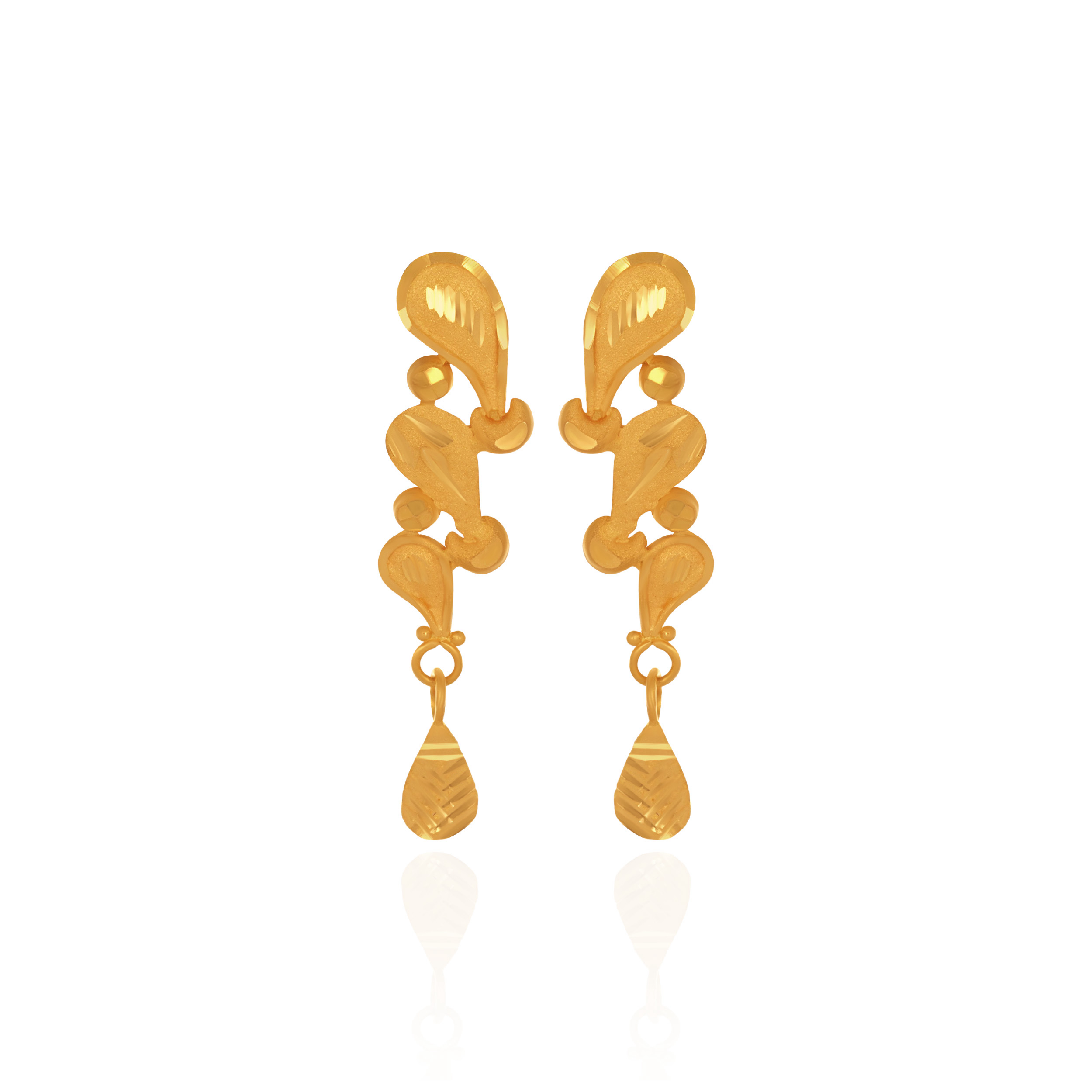 Flowing Petal Gold Earrings - Senco Gold and Diamonds