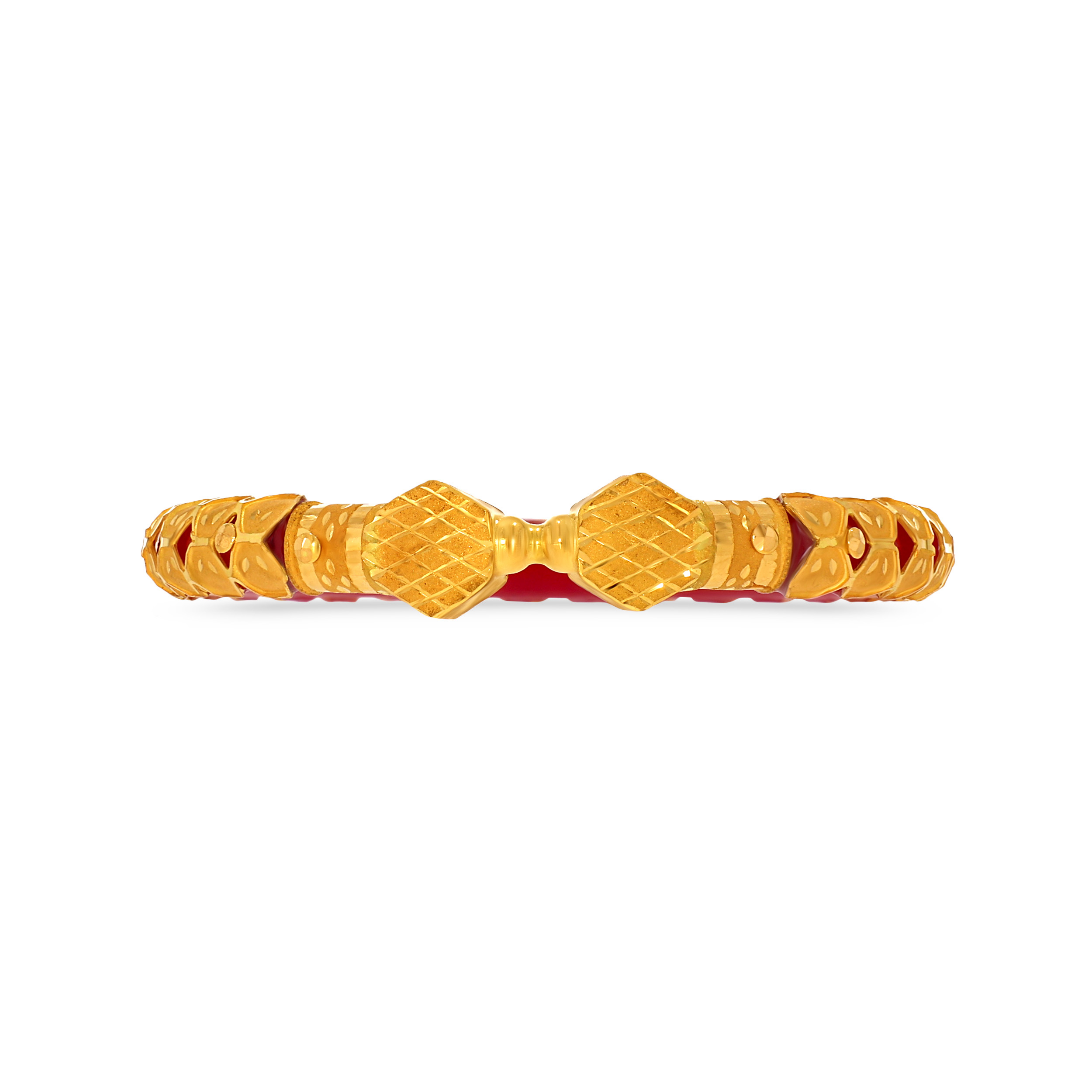 Opulent Red Mukh Pola Bangle - Senco Gold and Diamonds