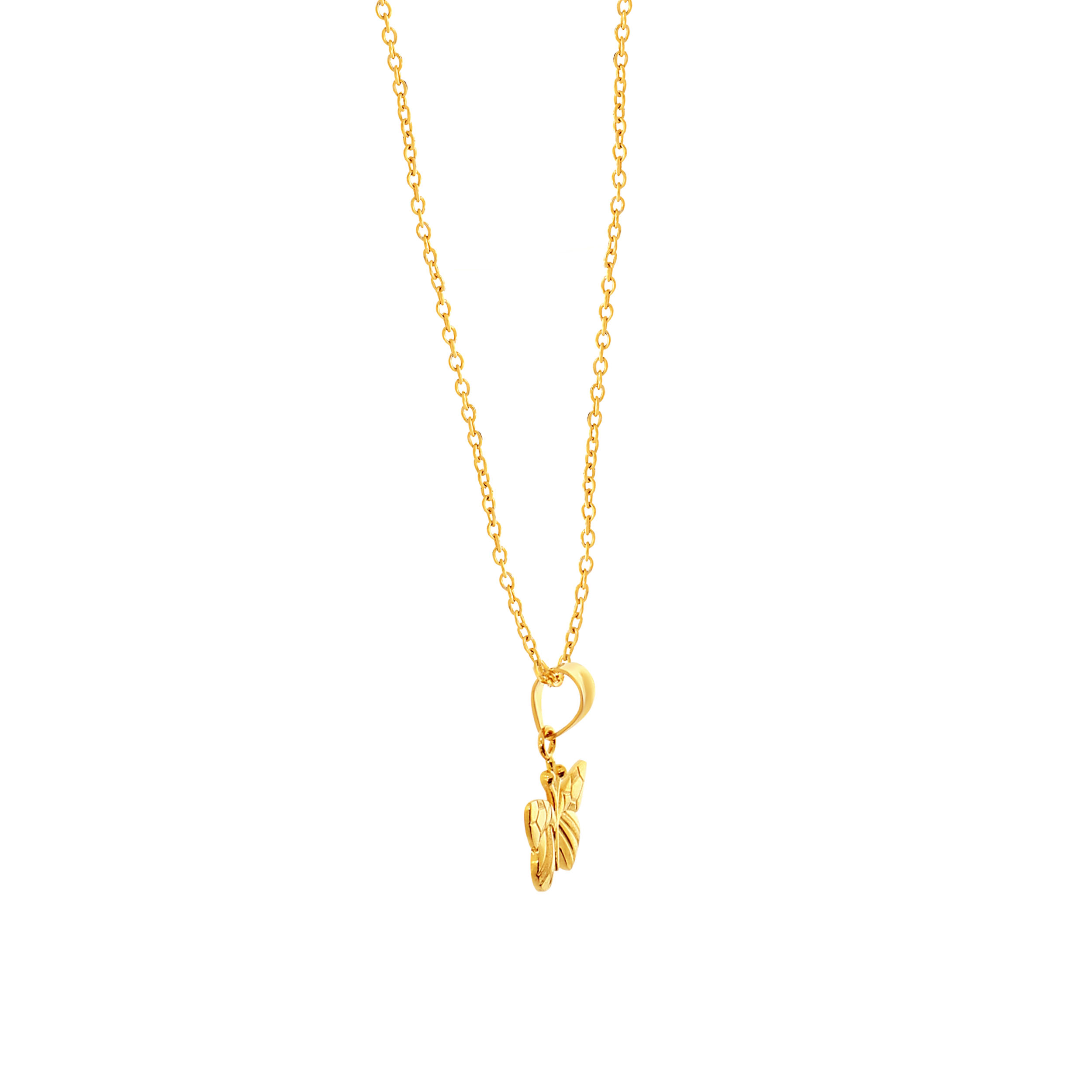 Dancing Wings Gold Chain Pendant - Senco Gold and Diamonds