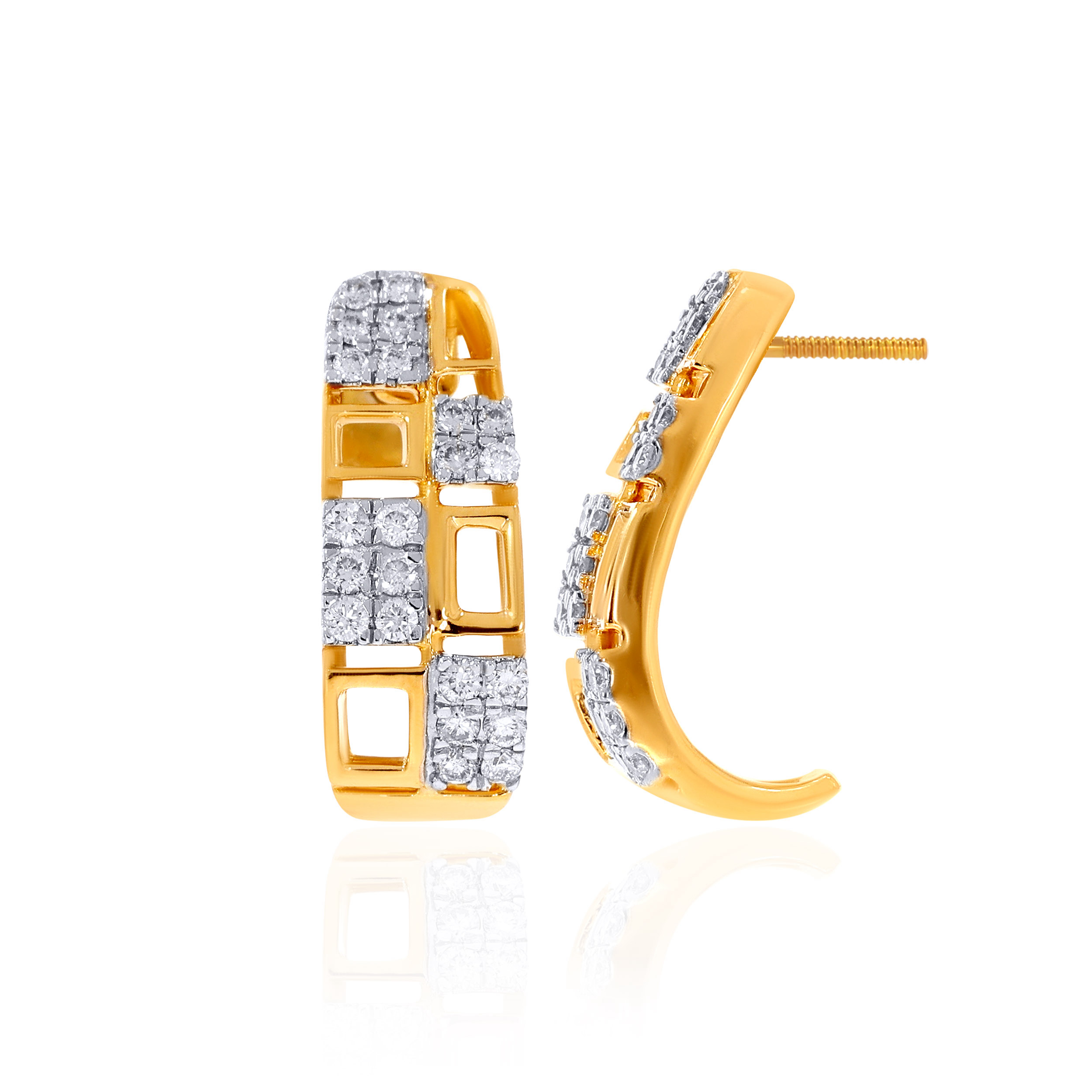 14K Yellow Gold Diamond Hoops DT-D000749061 - Senco Gold and Diamonds