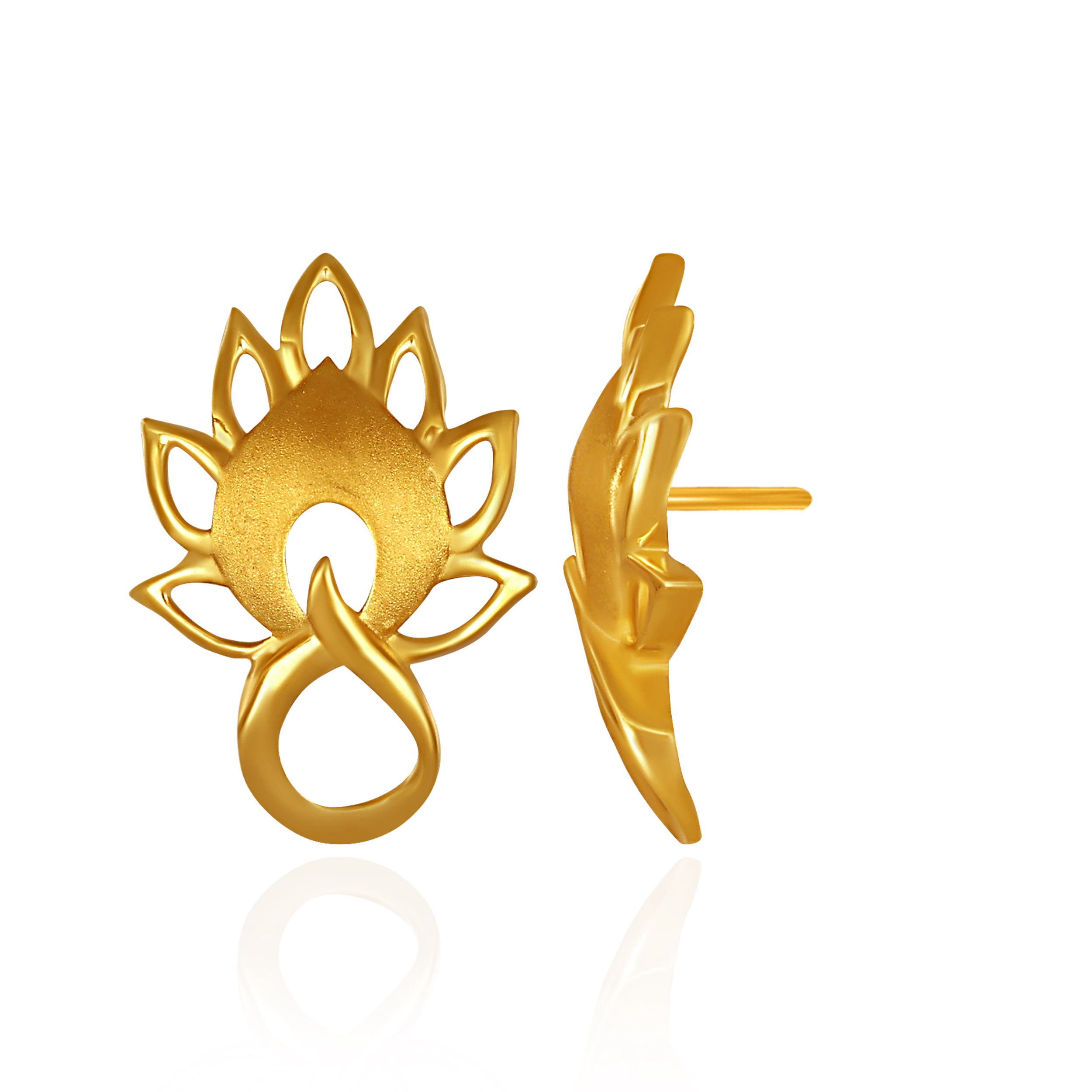 Lotus Glow Gold Studs - Senco Gold and Diamonds