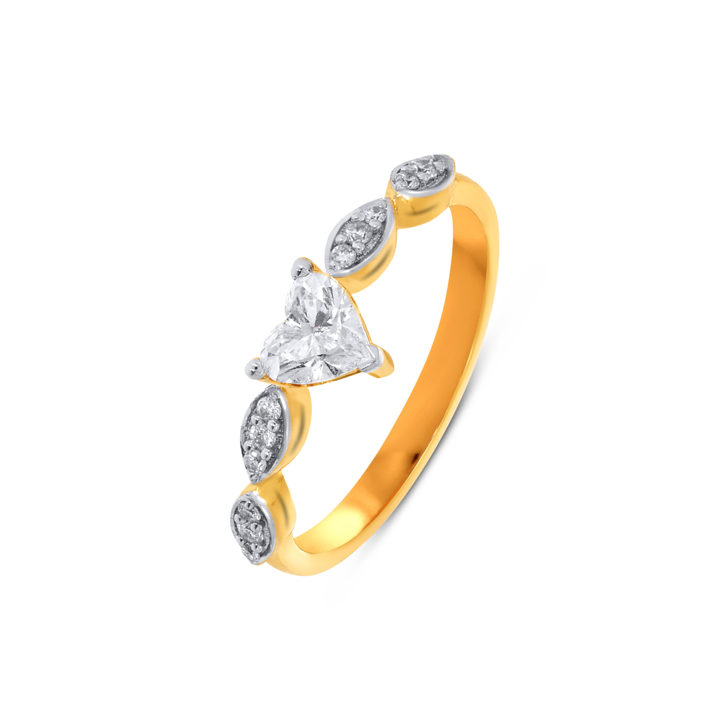 Leafy Adore Solitaire Ring - Senco Gold and Diamonds