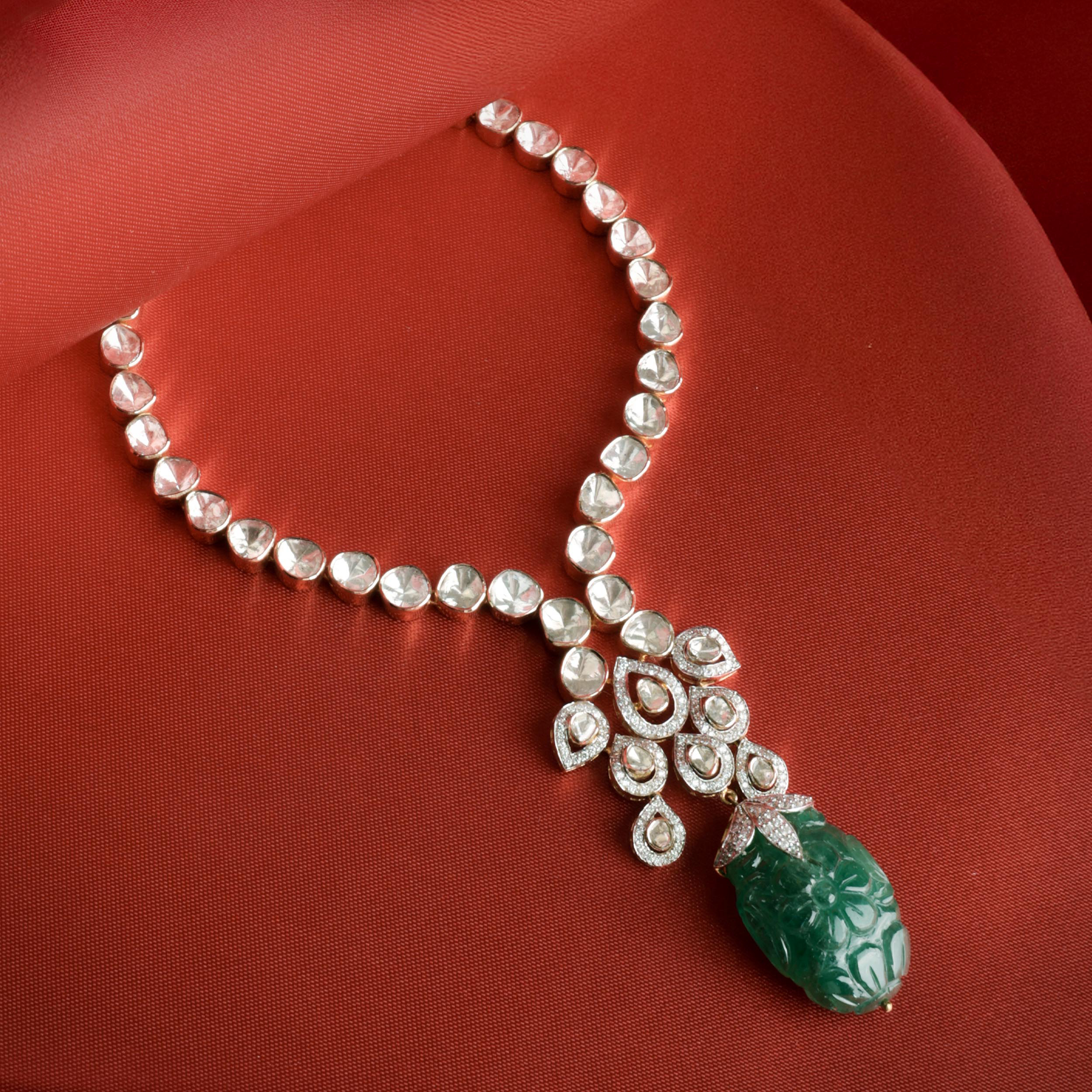 Ivorine Polki Grandeur Diamond Necklace - Senco Gold and Diamonds
