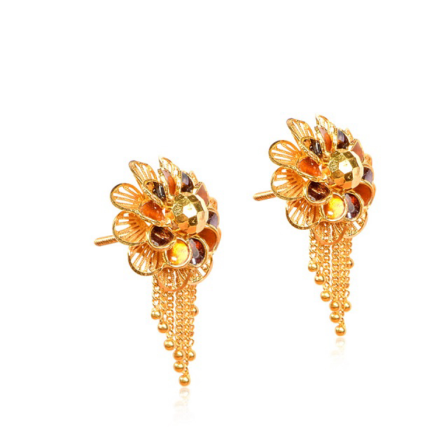 Bloom n' Drop Earrings - Senco Gold and Diamonds