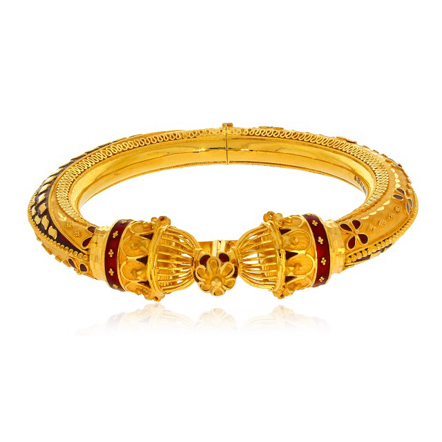 Ethic Beauty Gold Mukh Bangle - Senco Gold and Diamonds