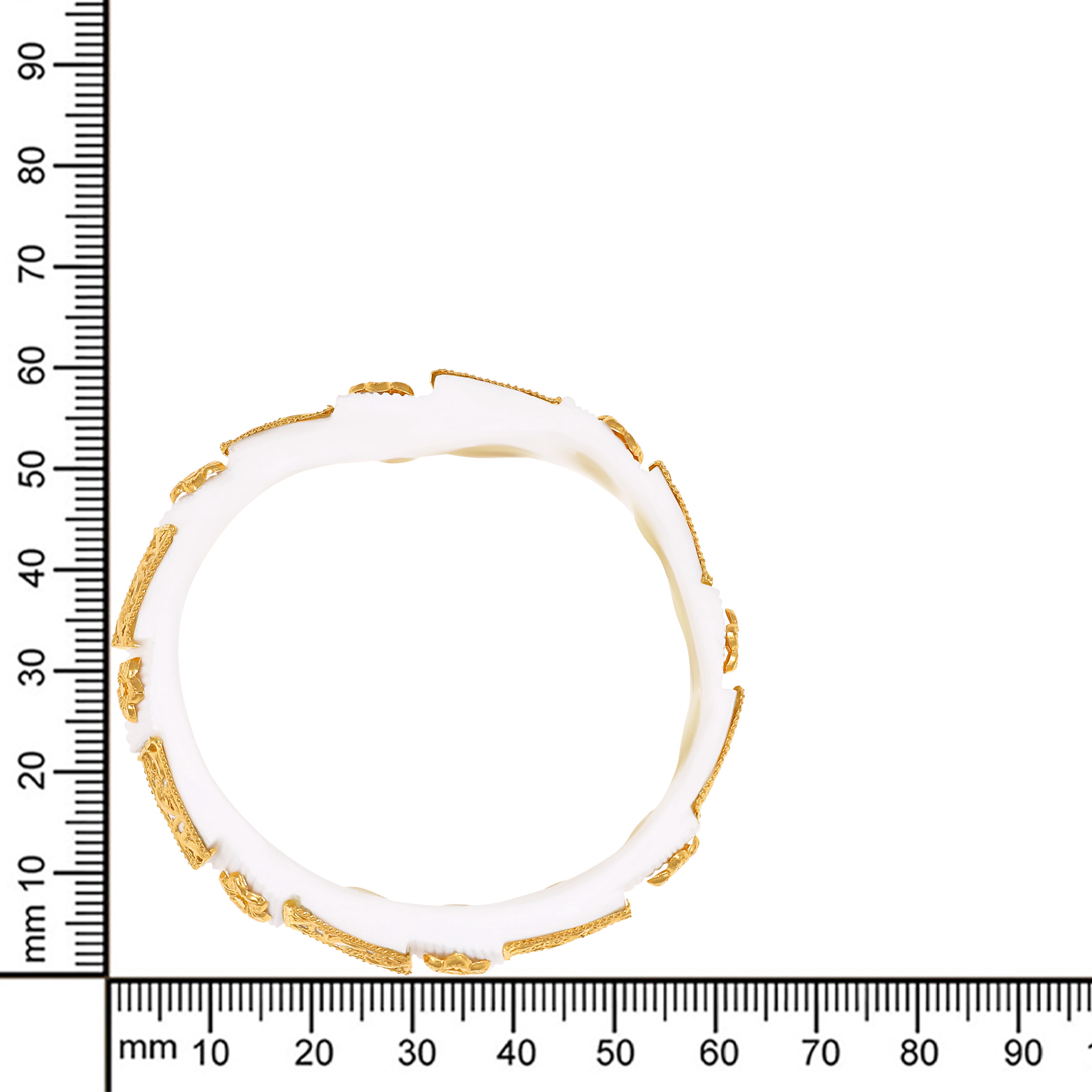 Classic White & Gold Sankha Bangle - Senco Gold and Diamonds