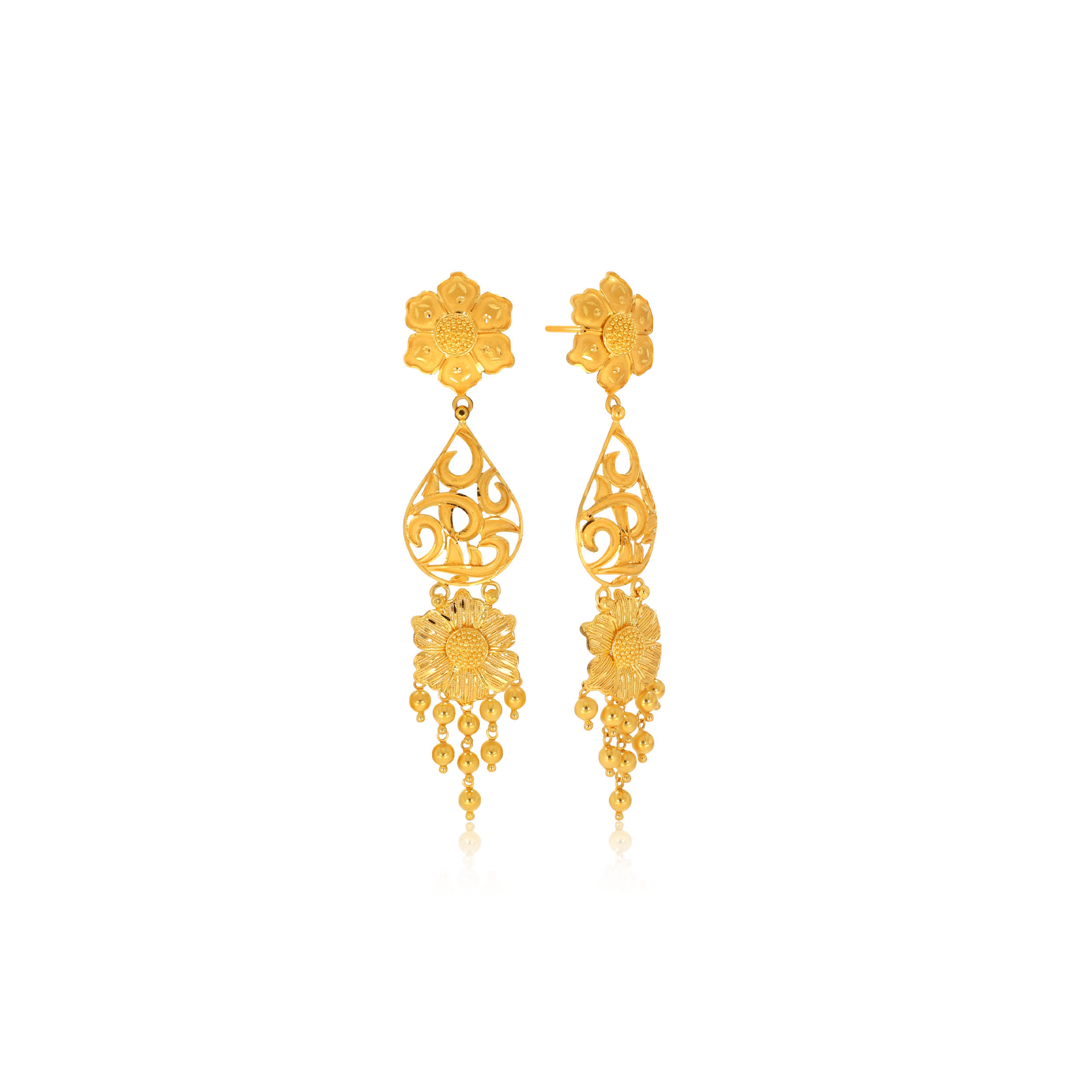 Droplet Bloom Gold Earrings - Senco Gold and Diamonds