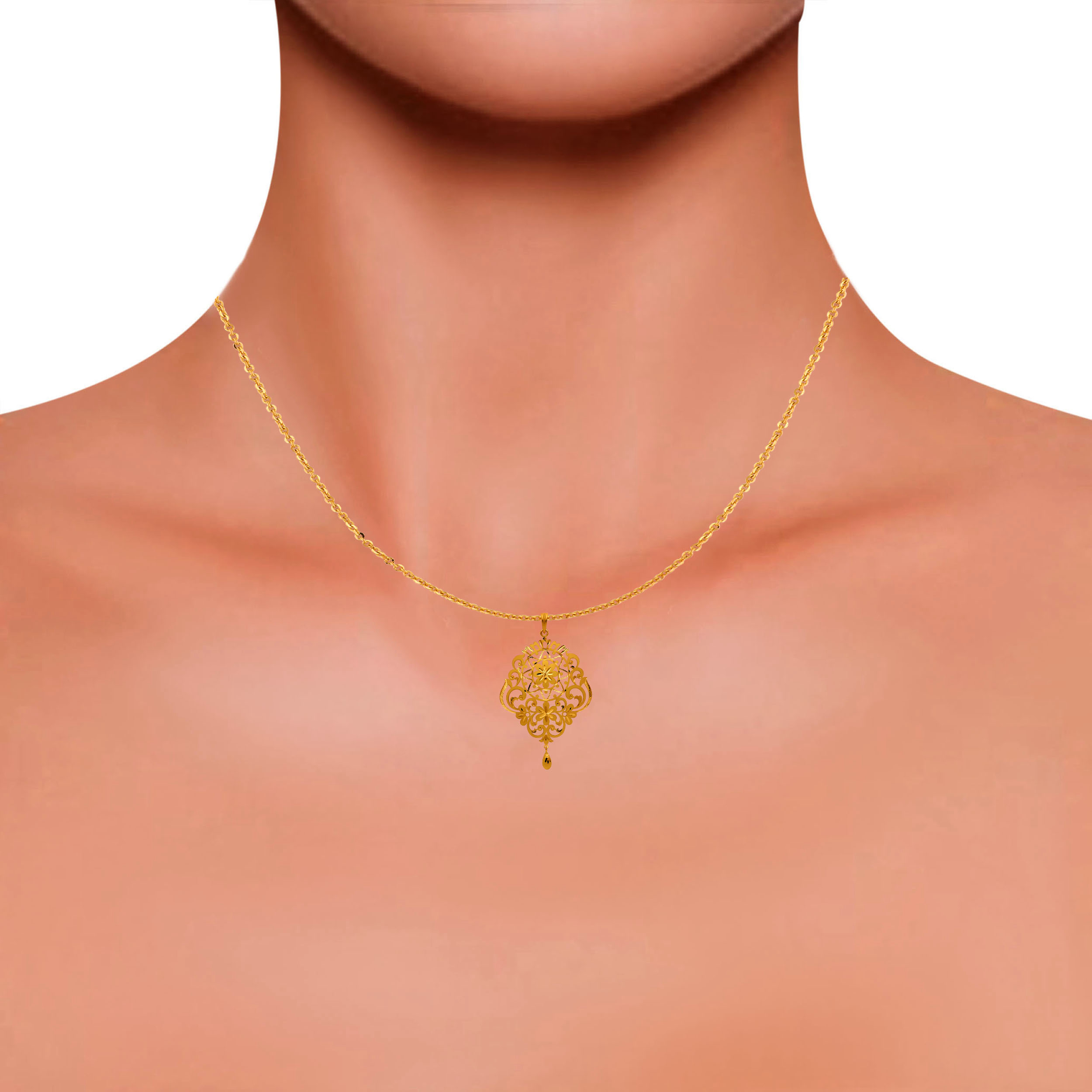Magnificent Flora Gold Pendant - Senco Gold and Diamonds