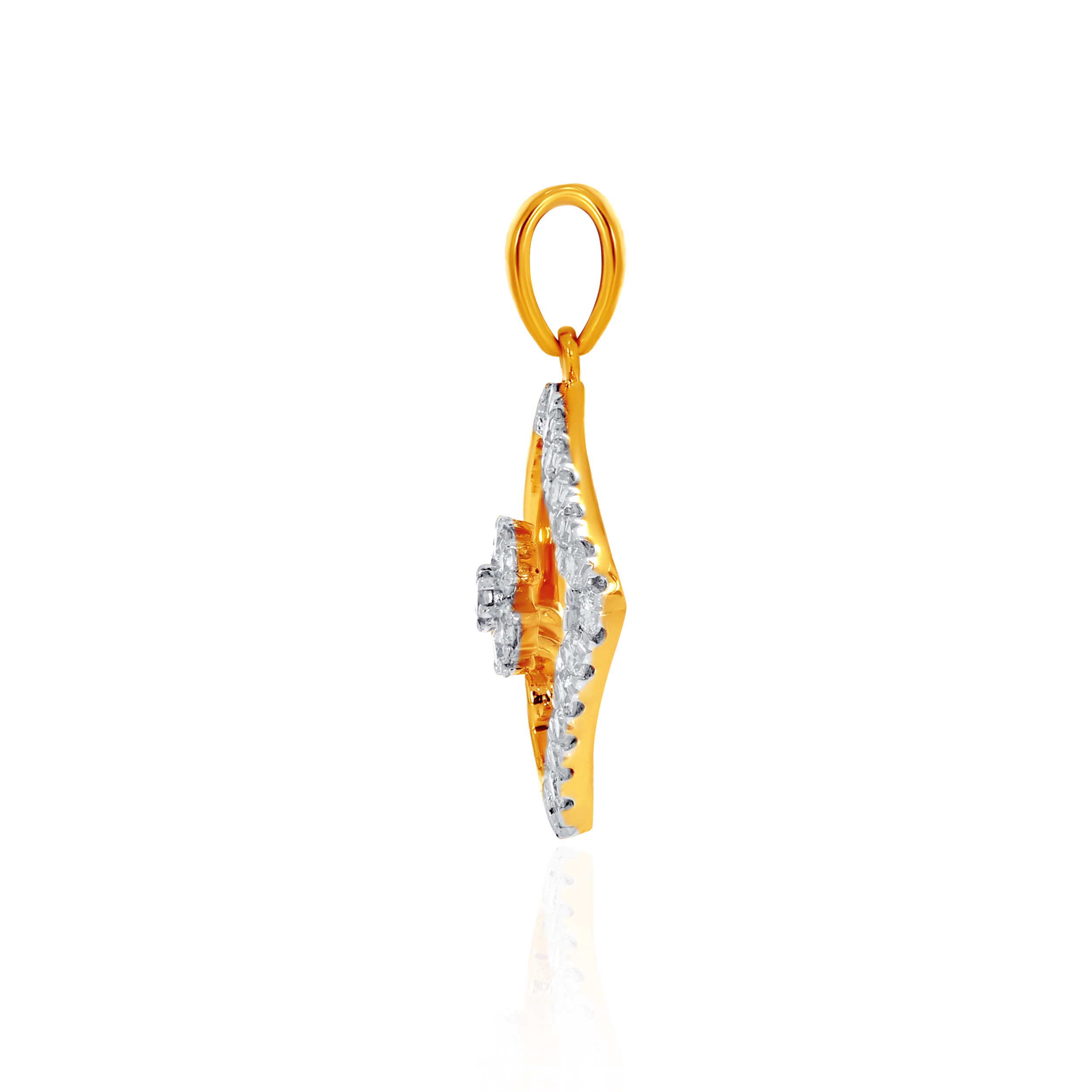 Asymmetric Flower Diamond Pendant - Senco Gold and Diamonds