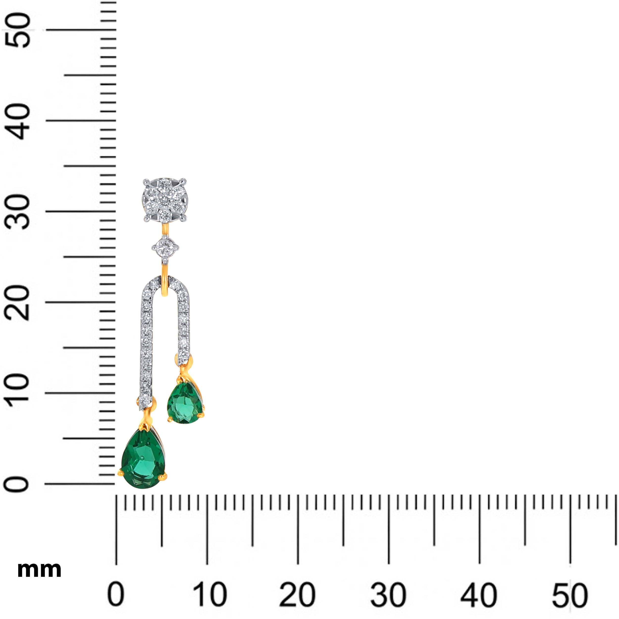 Greeny Droplet Diamond Drop Earrings - Senco Gold and Diamonds