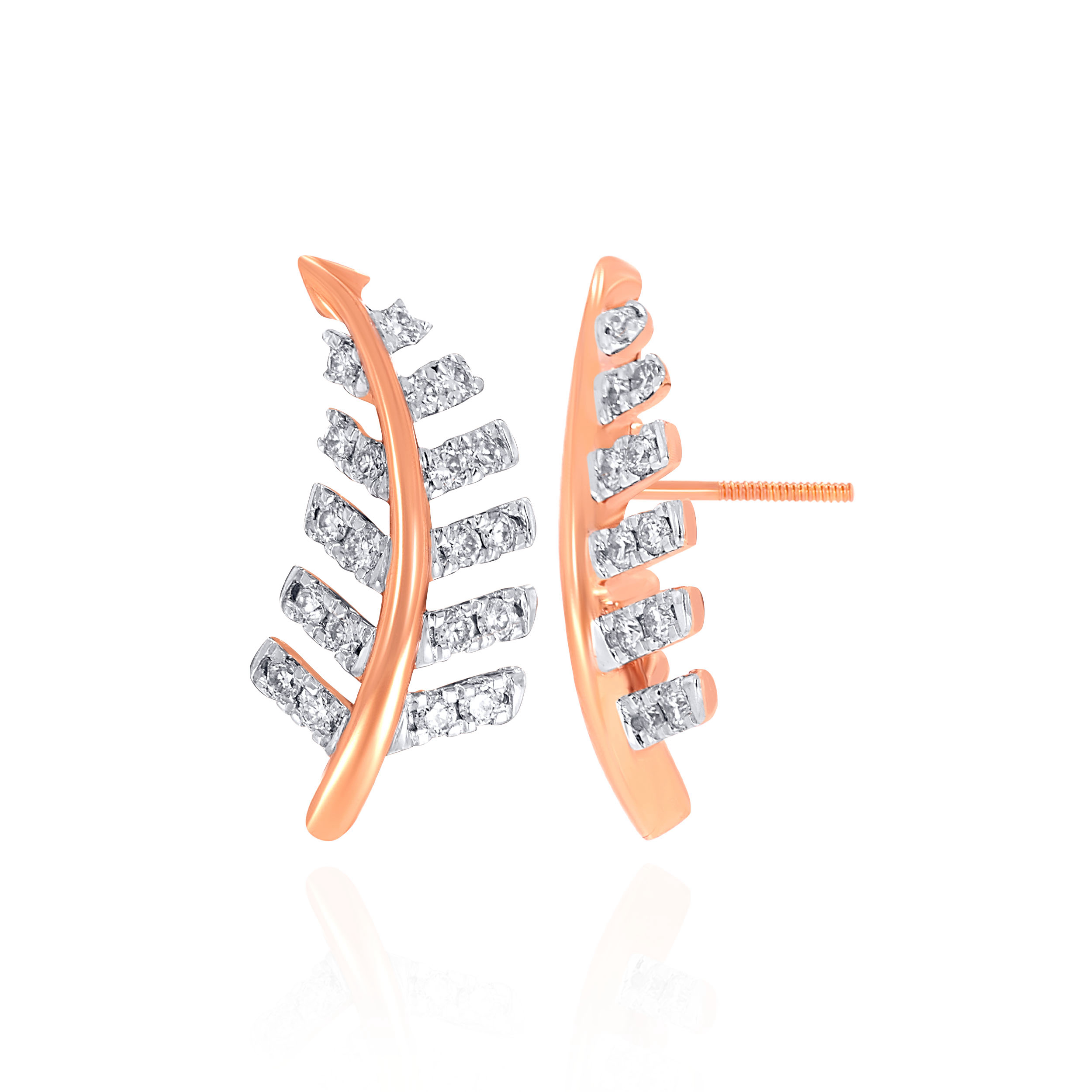 Rose Fern Diamond Earrings - Senco Gold and Diamonds