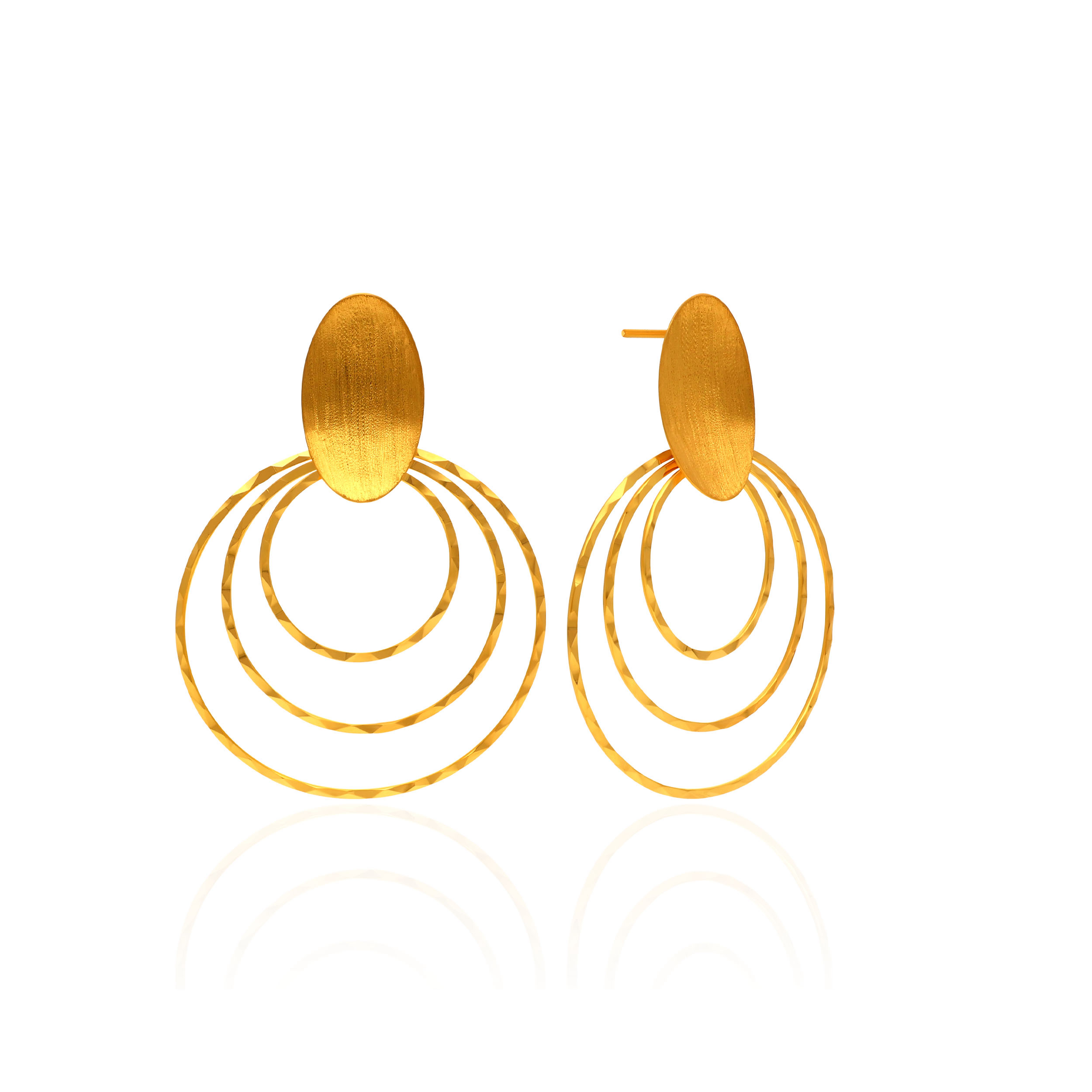 Sculpted Loop Gold Earrings - Senco Gold and Diamonds