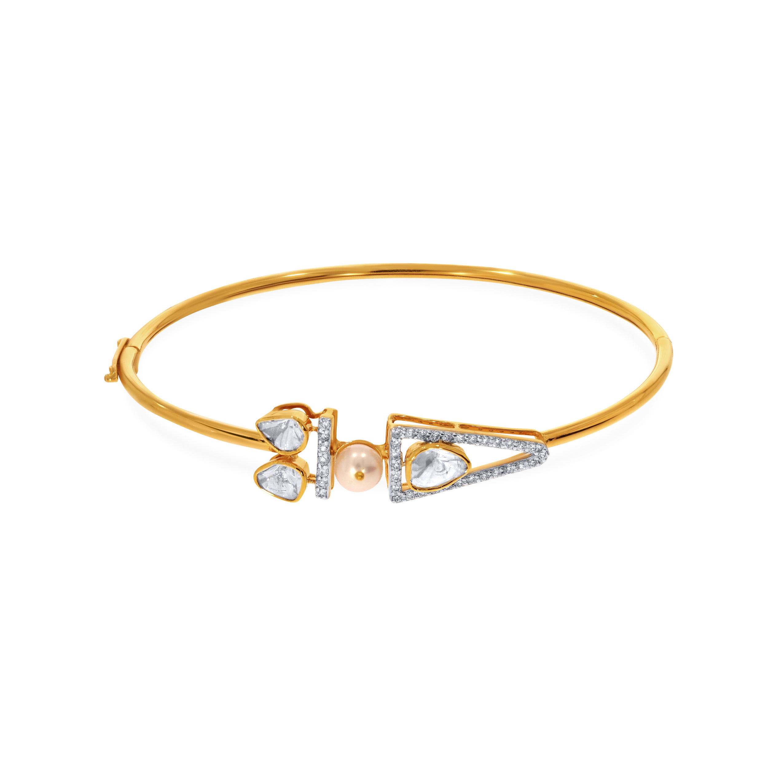 Tribal Art Polki Diamond Bracelet - Senco Gold and Diamonds