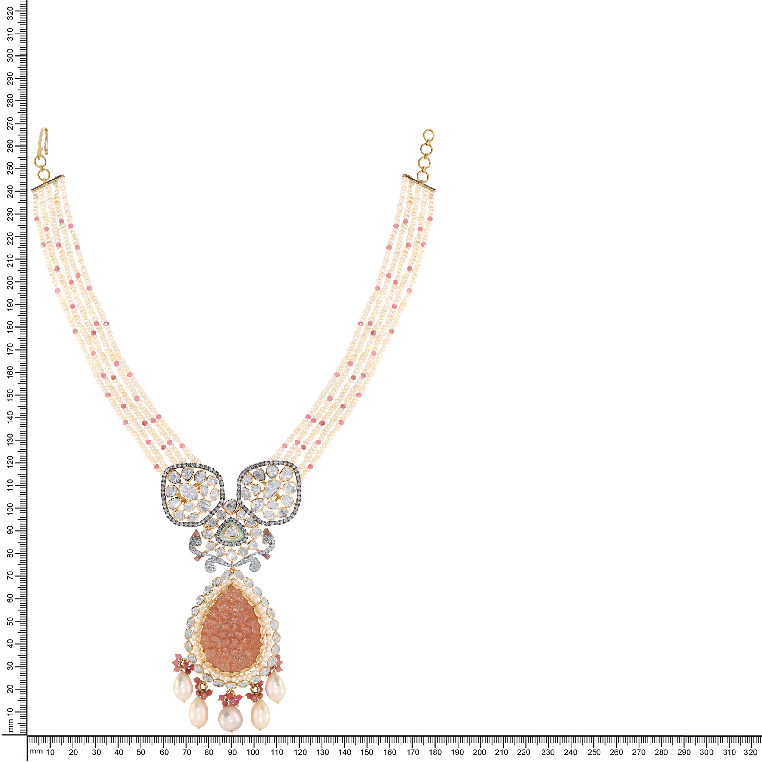 Exquisite Droplet Polki Diamond Necklace - Senco Gold and Diamonds