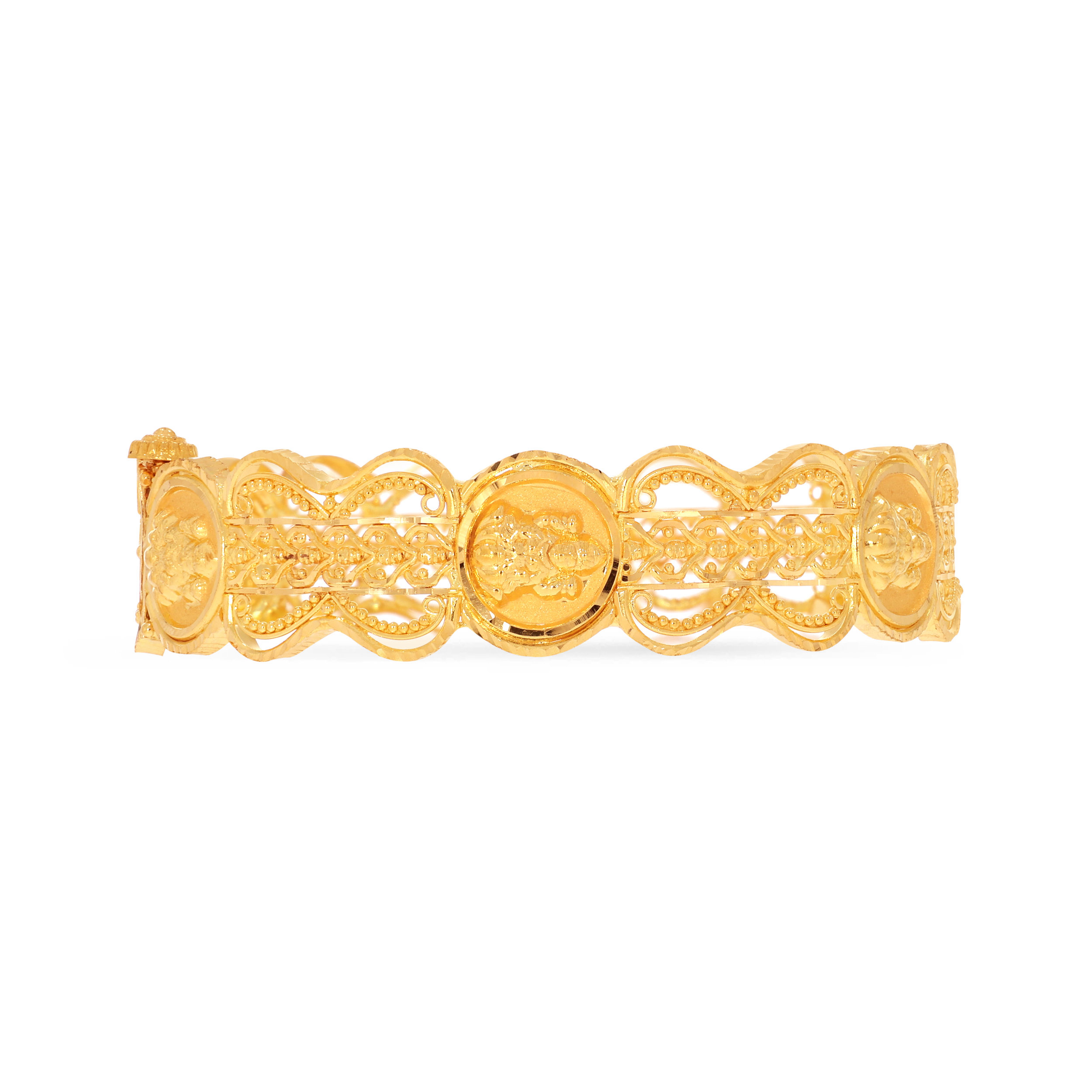 Waves of Blessings Gold Chur Bangle - Senco Gold and Diamonds