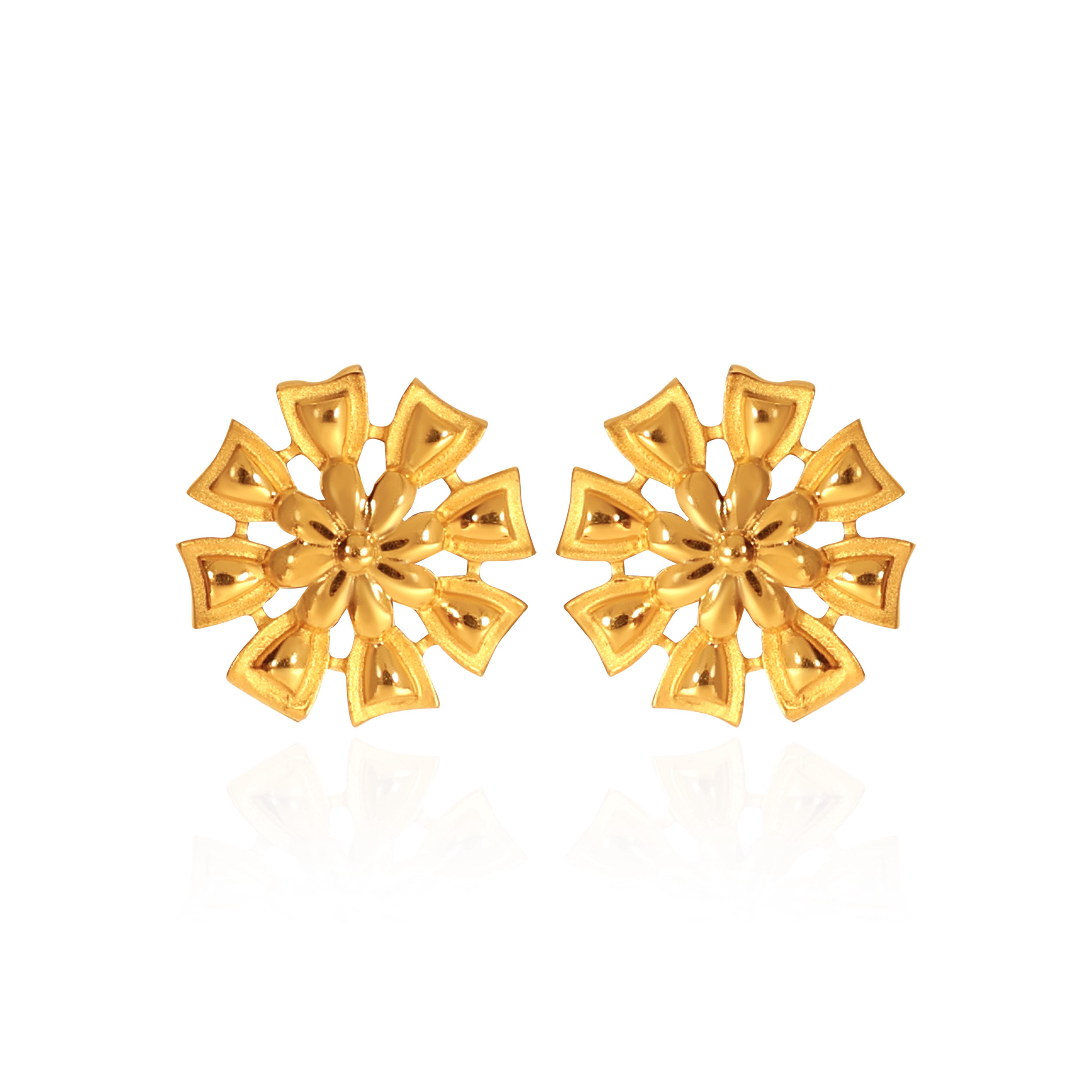 Petals Harmony Gold Studs - Senco Gold and Diamonds
