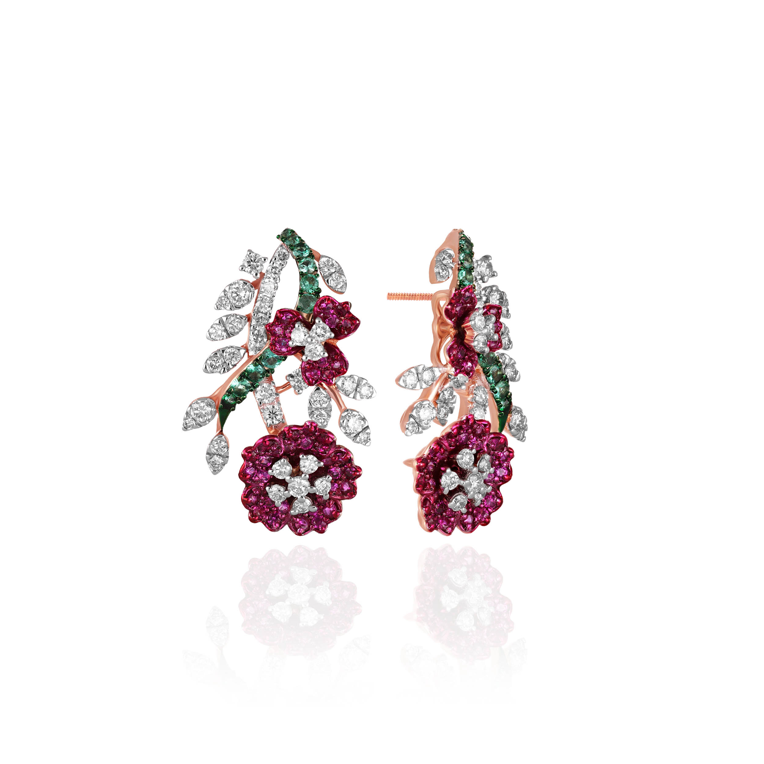 Nocturne Blossom Diamond Earrings - Senco Gold and Diamonds