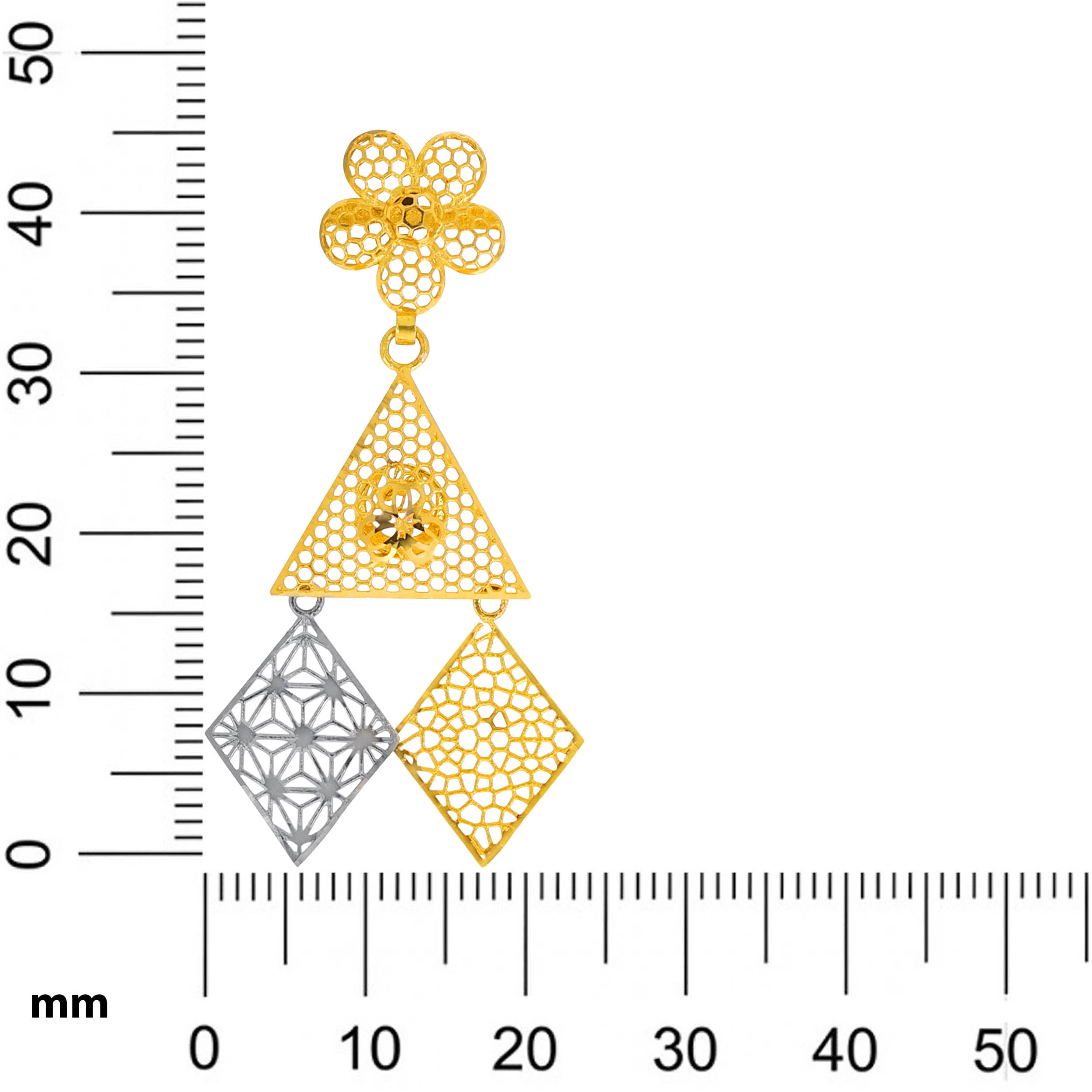 Chic Angular Gold Drop Earrings - Senco Gold and Diamonds