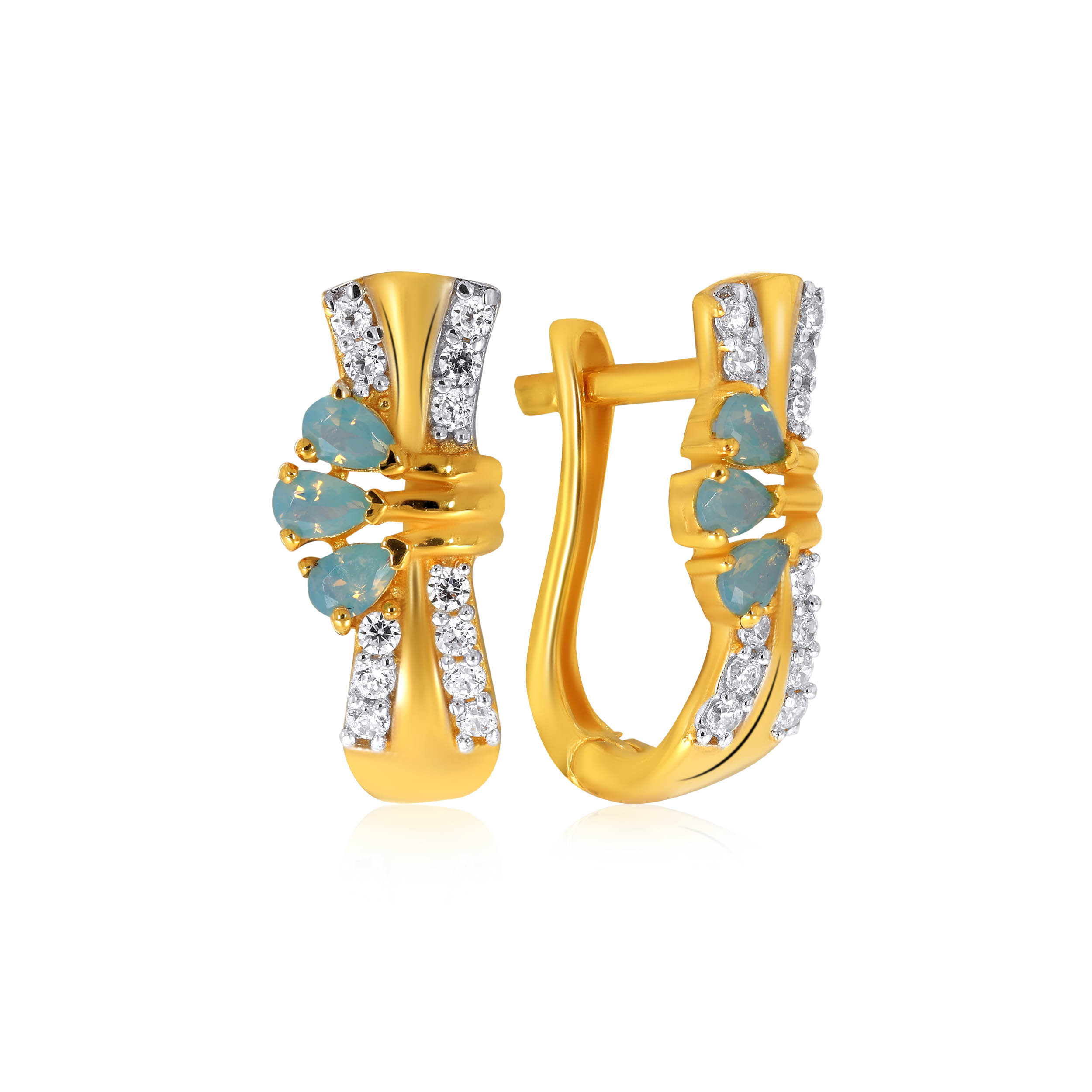 Bow Tie Gold Hoop Earrings - Senco Gold and Diamonds