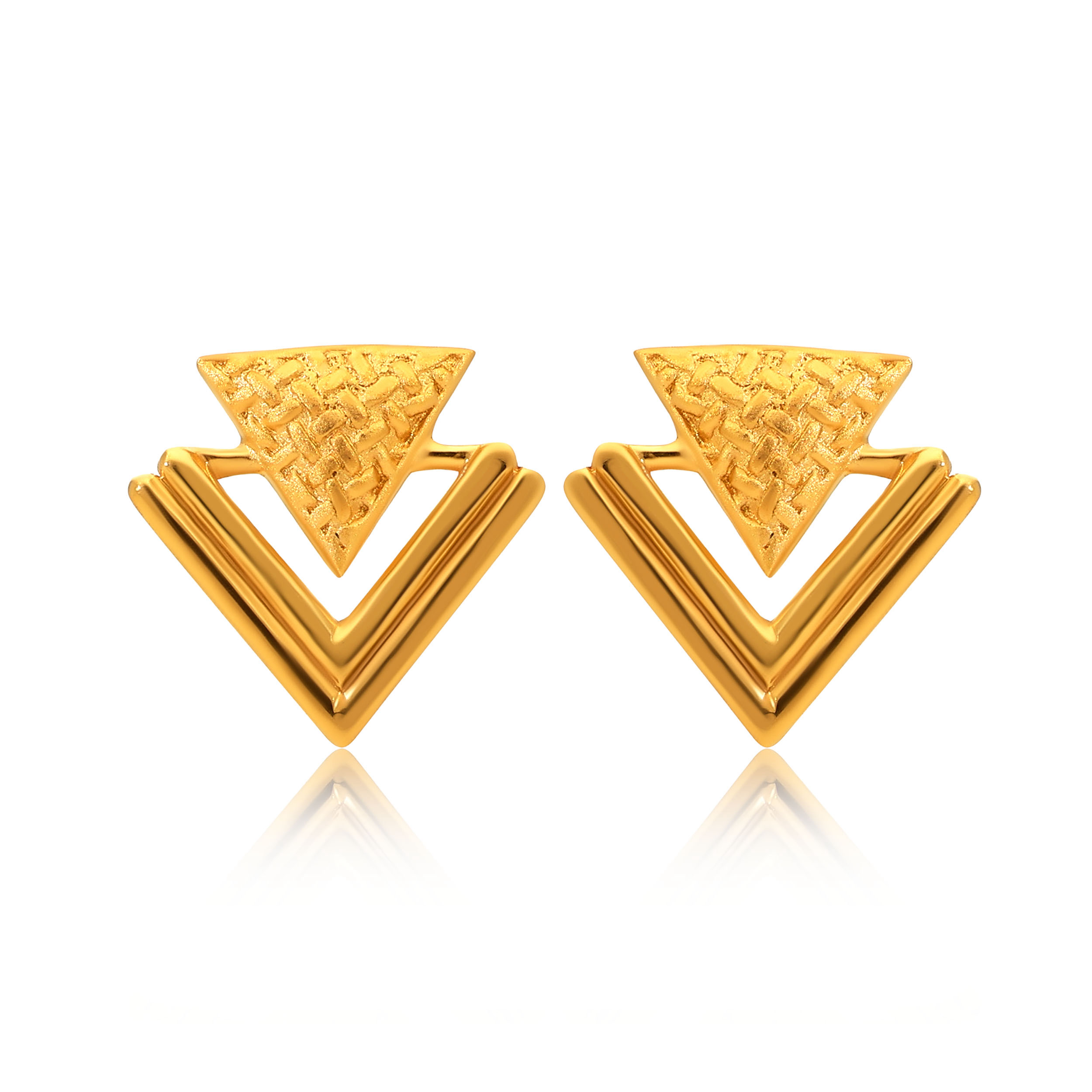 Astrid Apex Gold Studs - Senco Gold and Diamonds