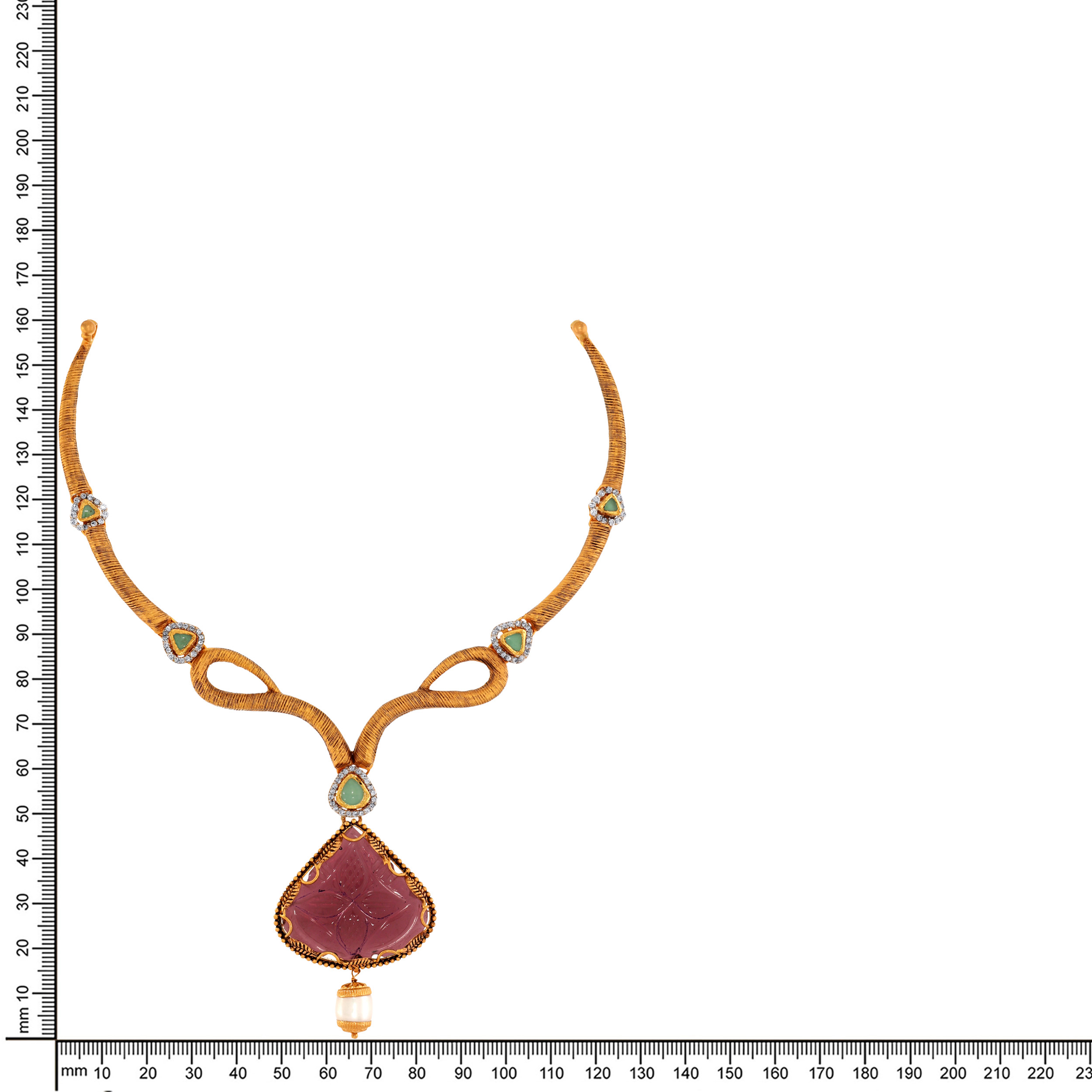22K Yellow Gold Kundan Necklace-GN-D000788426 - Senco Gold and Diamonds