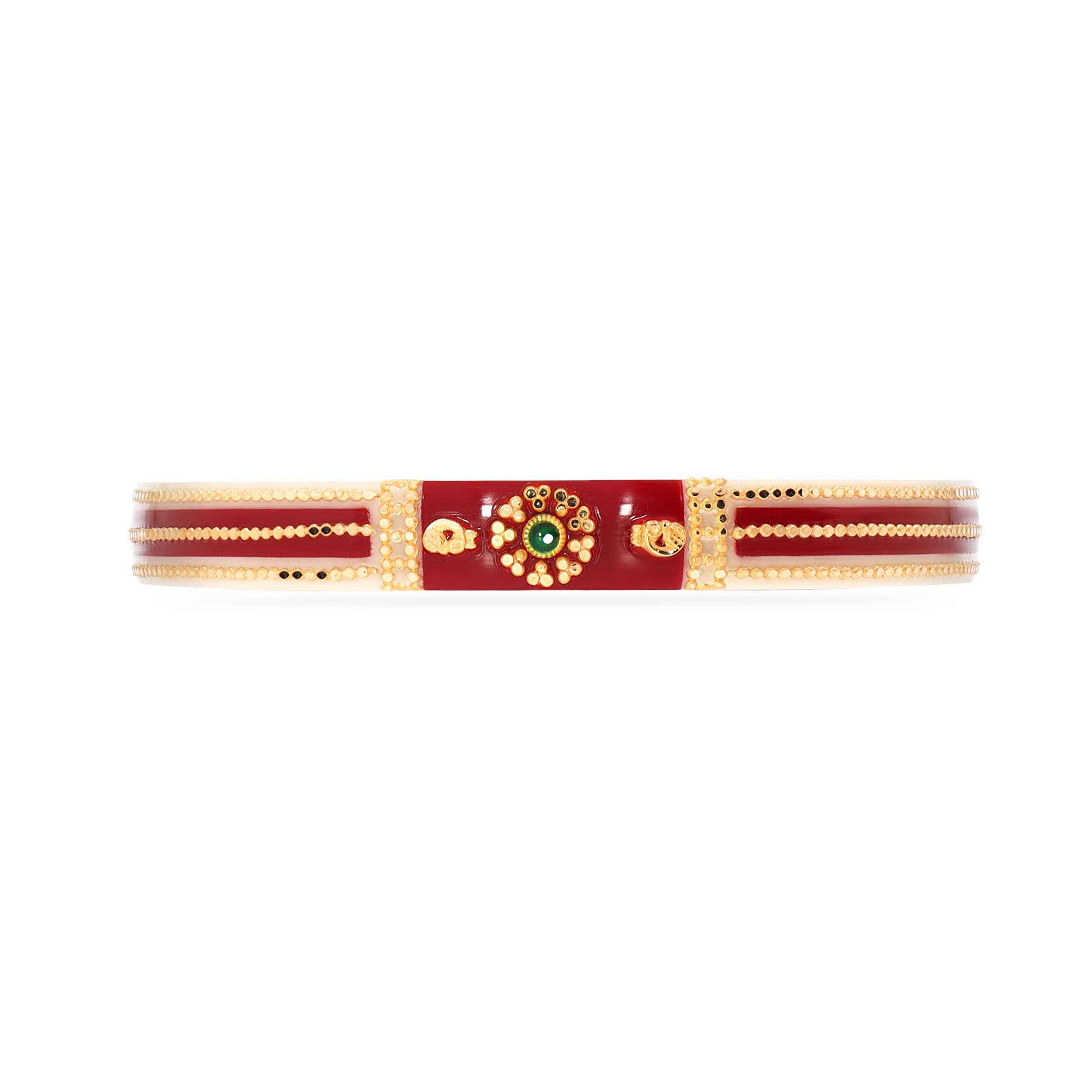 Peony Grace Gold Pola Bangle - Senco Gold and Diamonds