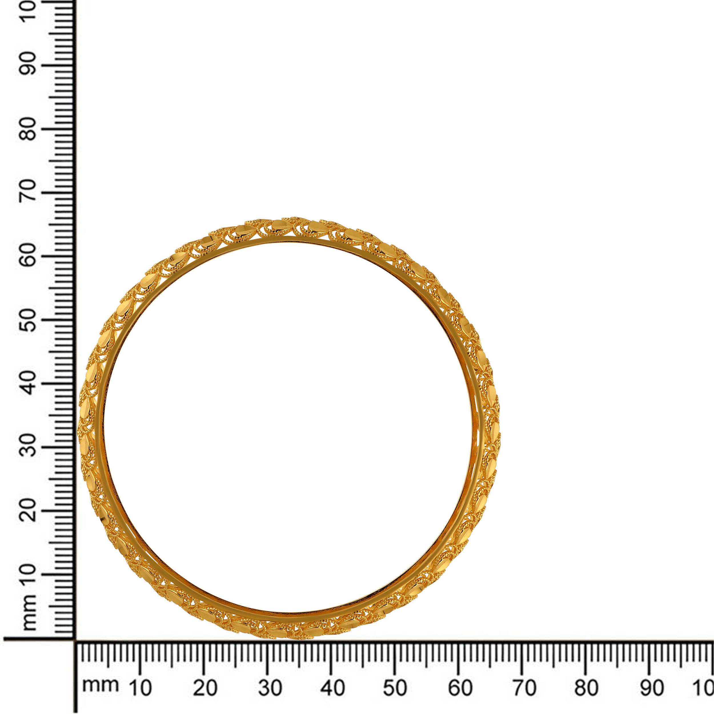 Crescent Halo Gold Bangle - Senco Gold and Diamonds