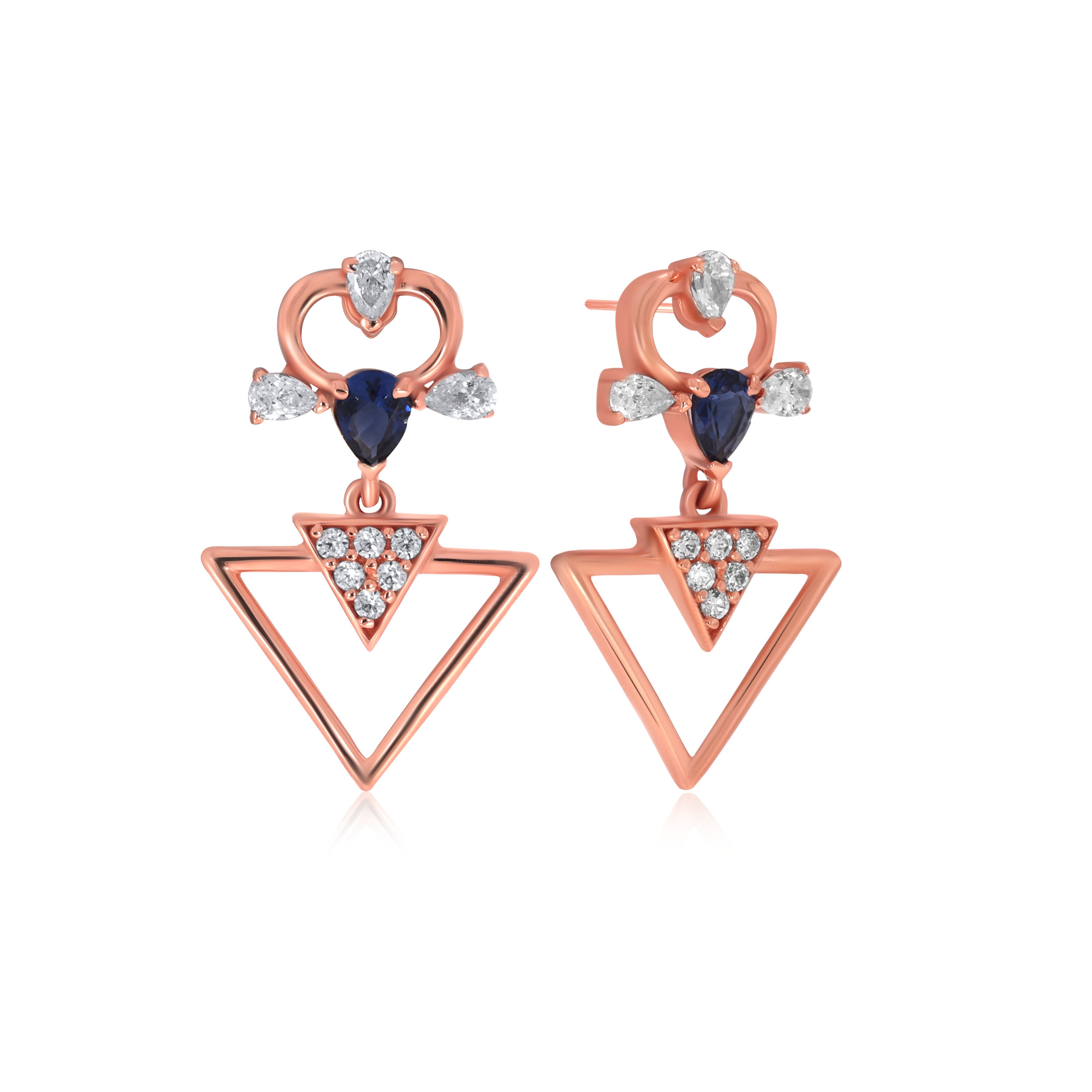 Triangular Treasure Gold Drop Earrings - Senco Gold and Diamonds