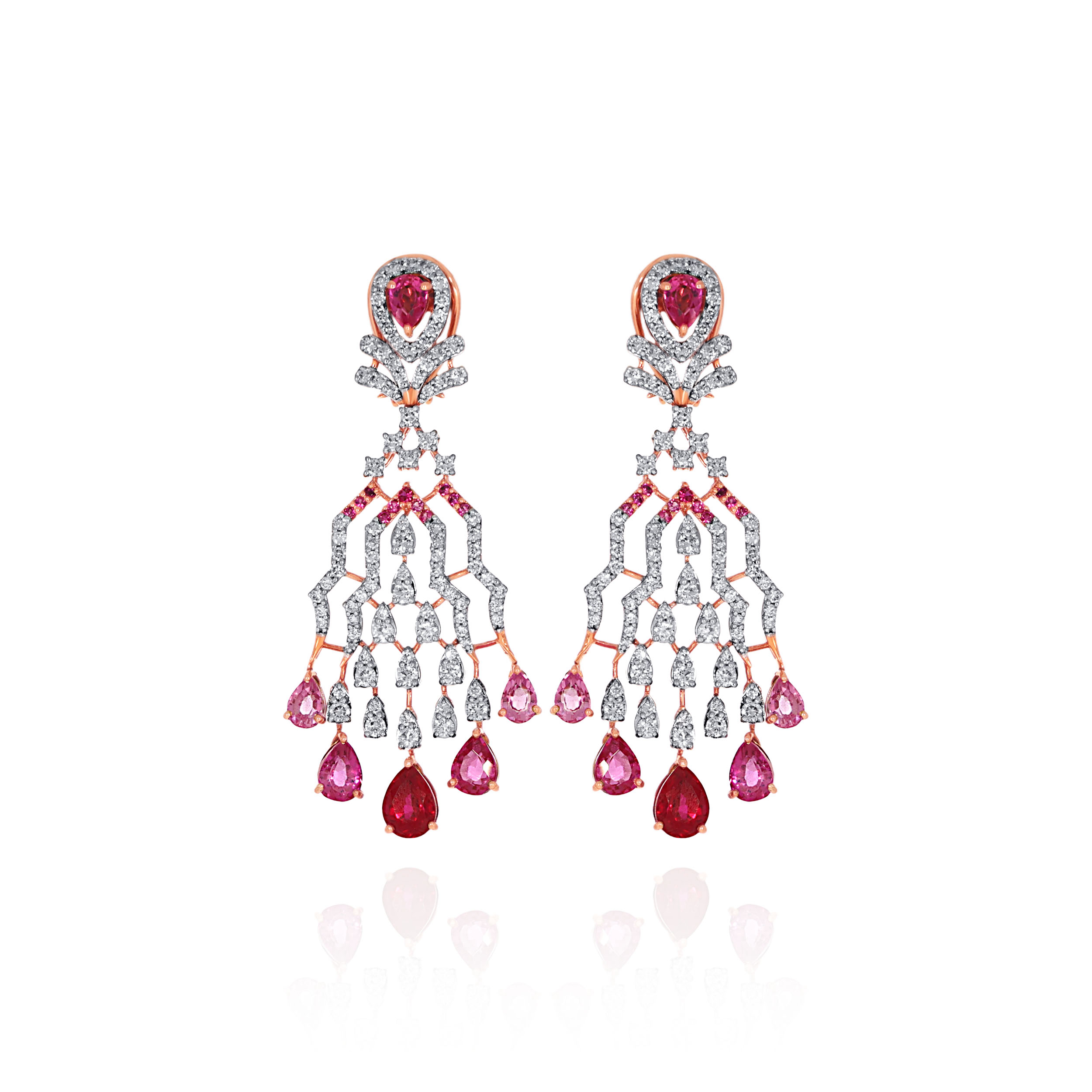Fuchsia Fire Diamond Earrings - Senco Gold and Diamonds