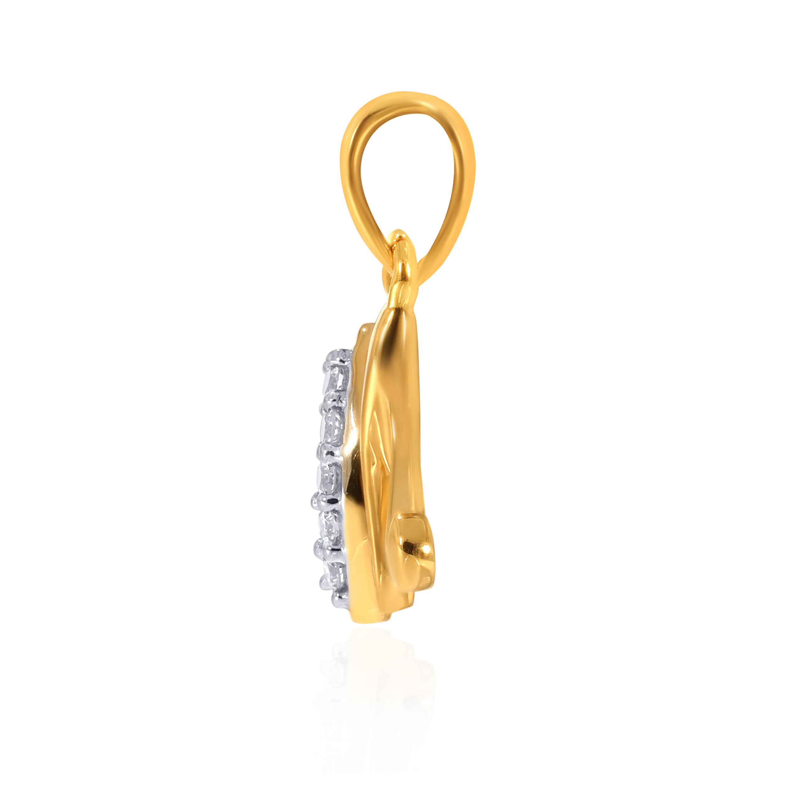 18K Yellow Gold M Alphabet Diamond Pendant-DPN-D000748637 - Senco Gold and Diamonds