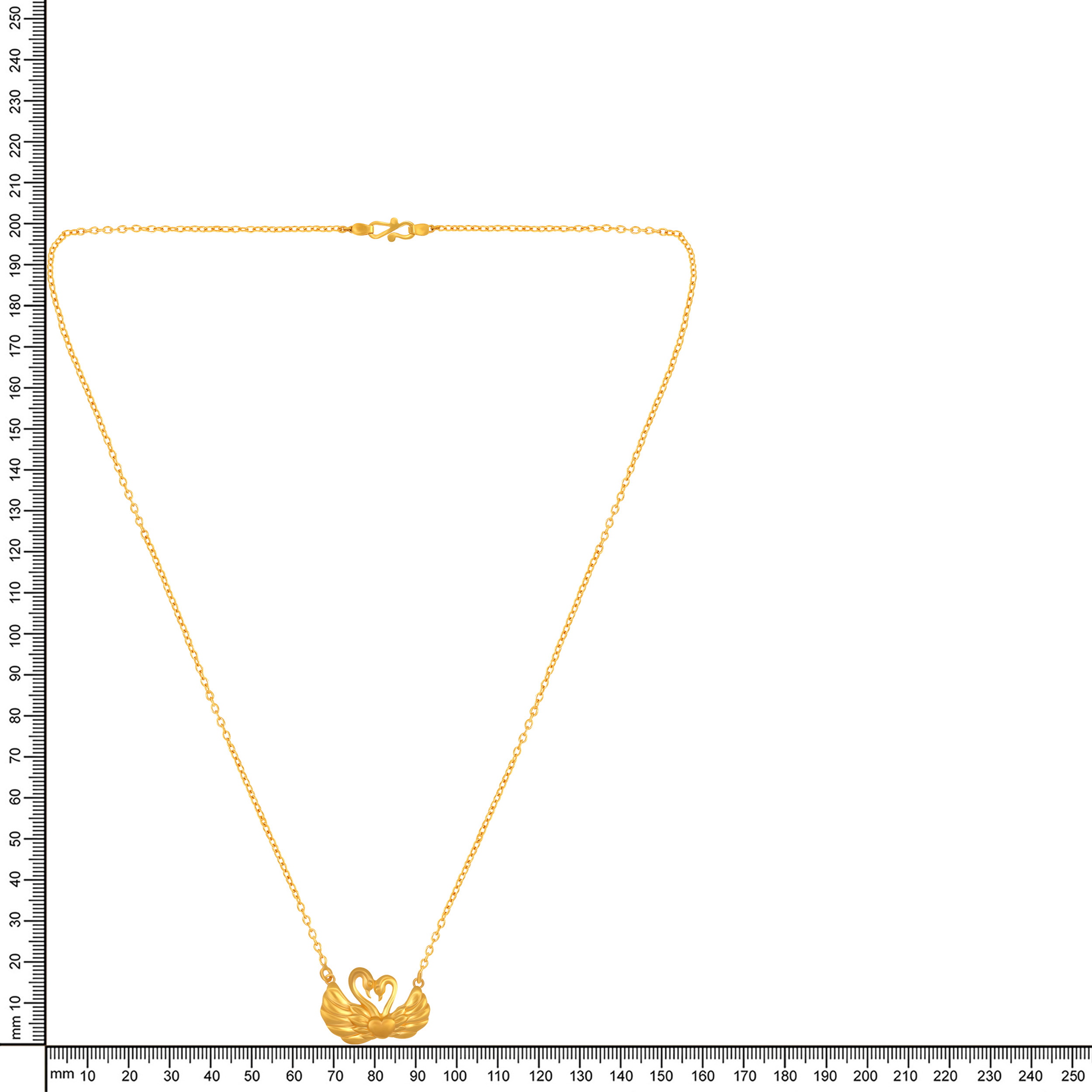 Delicate Swan Heart Gold Chain Pendant - Senco Gold and Diamonds