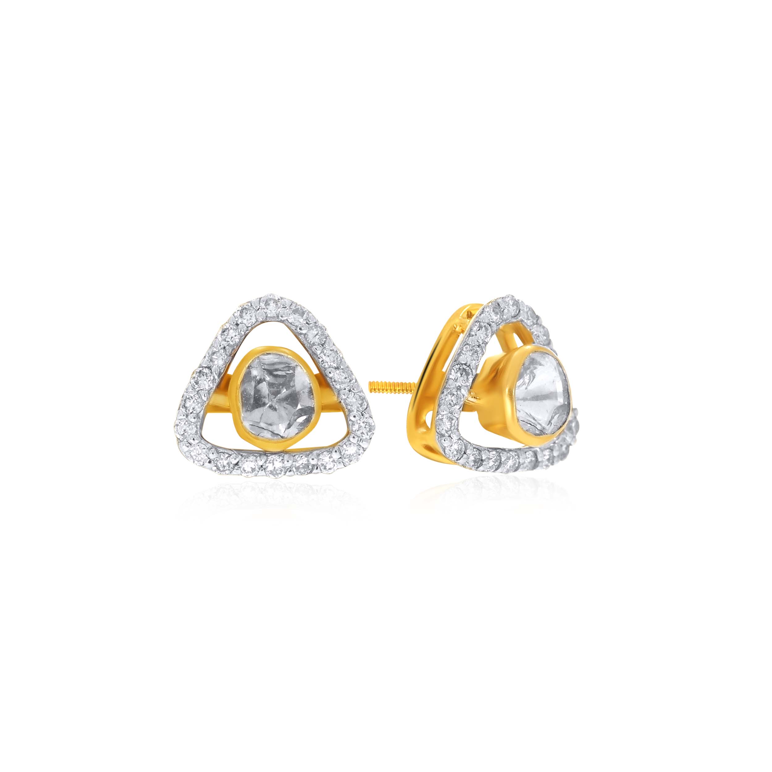 Sweet Shine Polki Diamond Studs - Senco Gold and Diamonds
