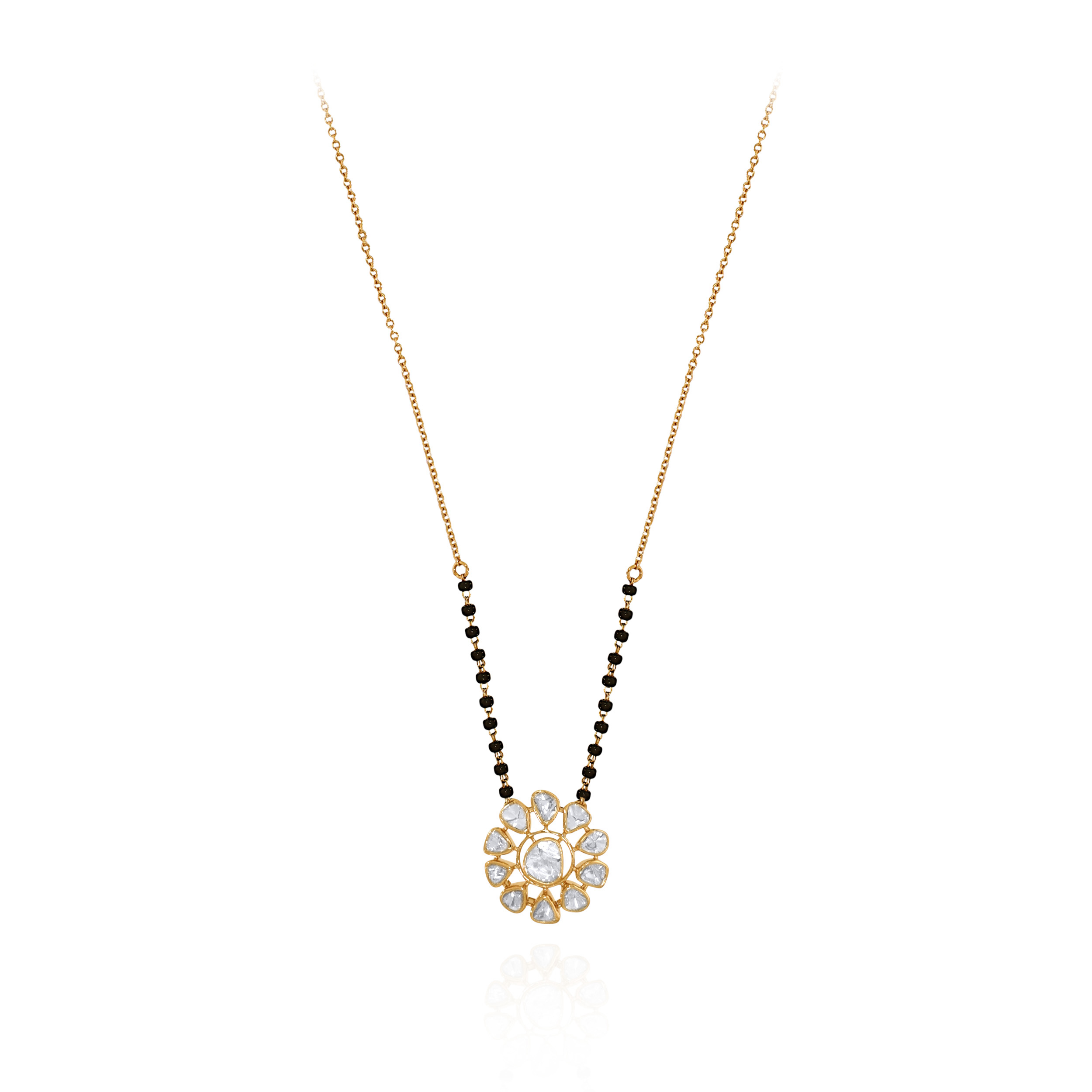 Solene Luxe Polki Mangalsutra - Senco Gold and Diamonds