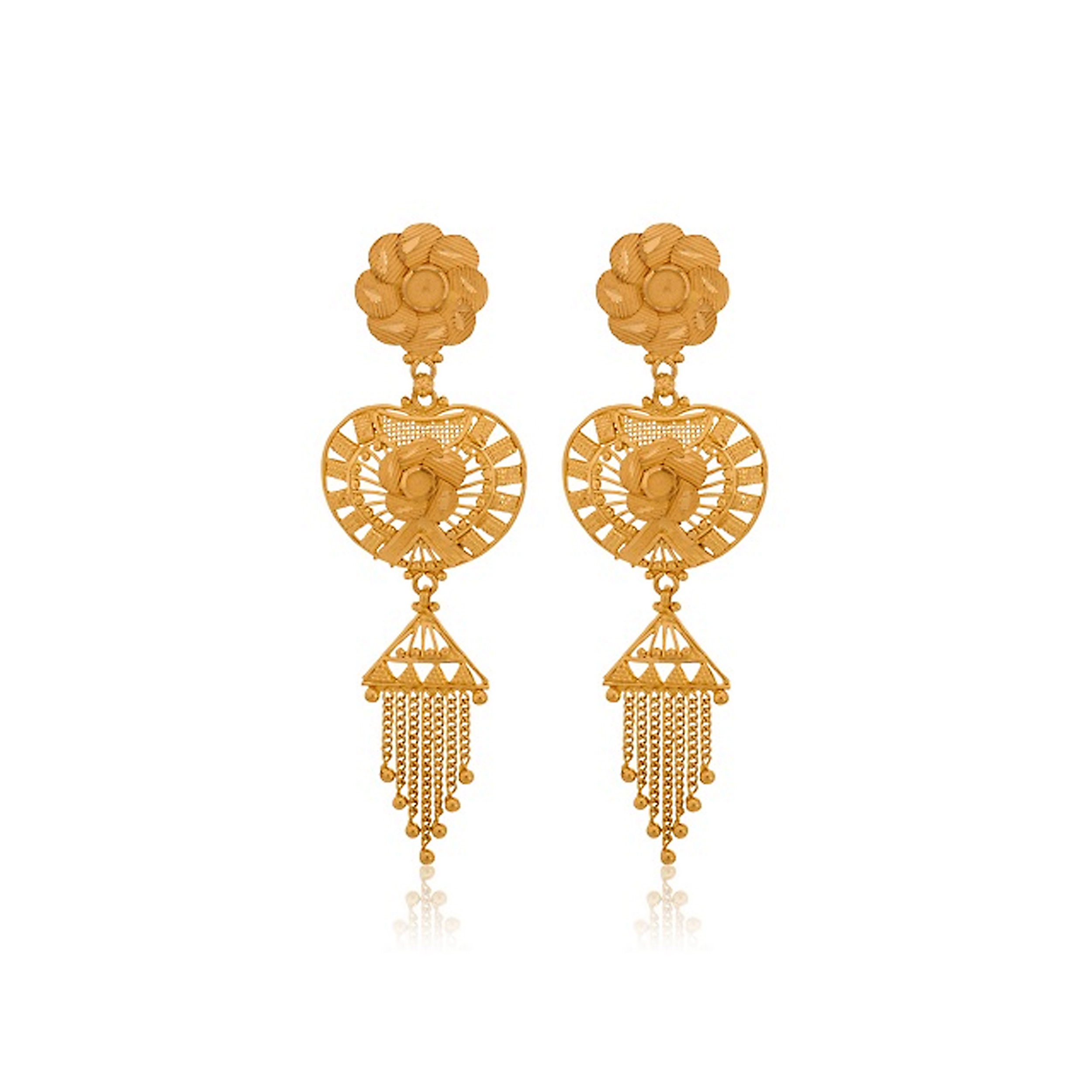 Dangling Bloom Gold Earrings - Senco Gold and Diamonds