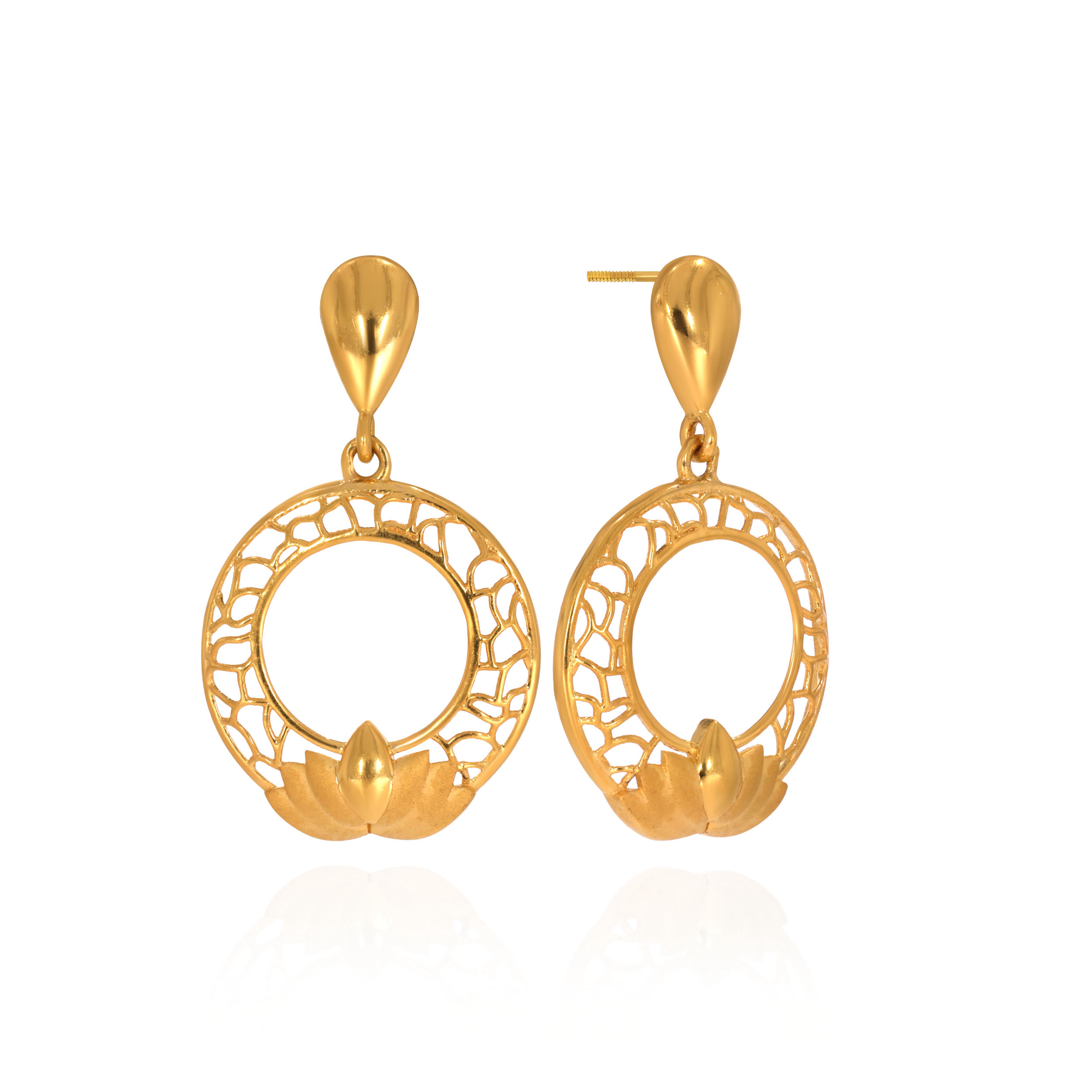 Botanical Gleam Gold Drop Earrings - Senco Gold and Diamonds