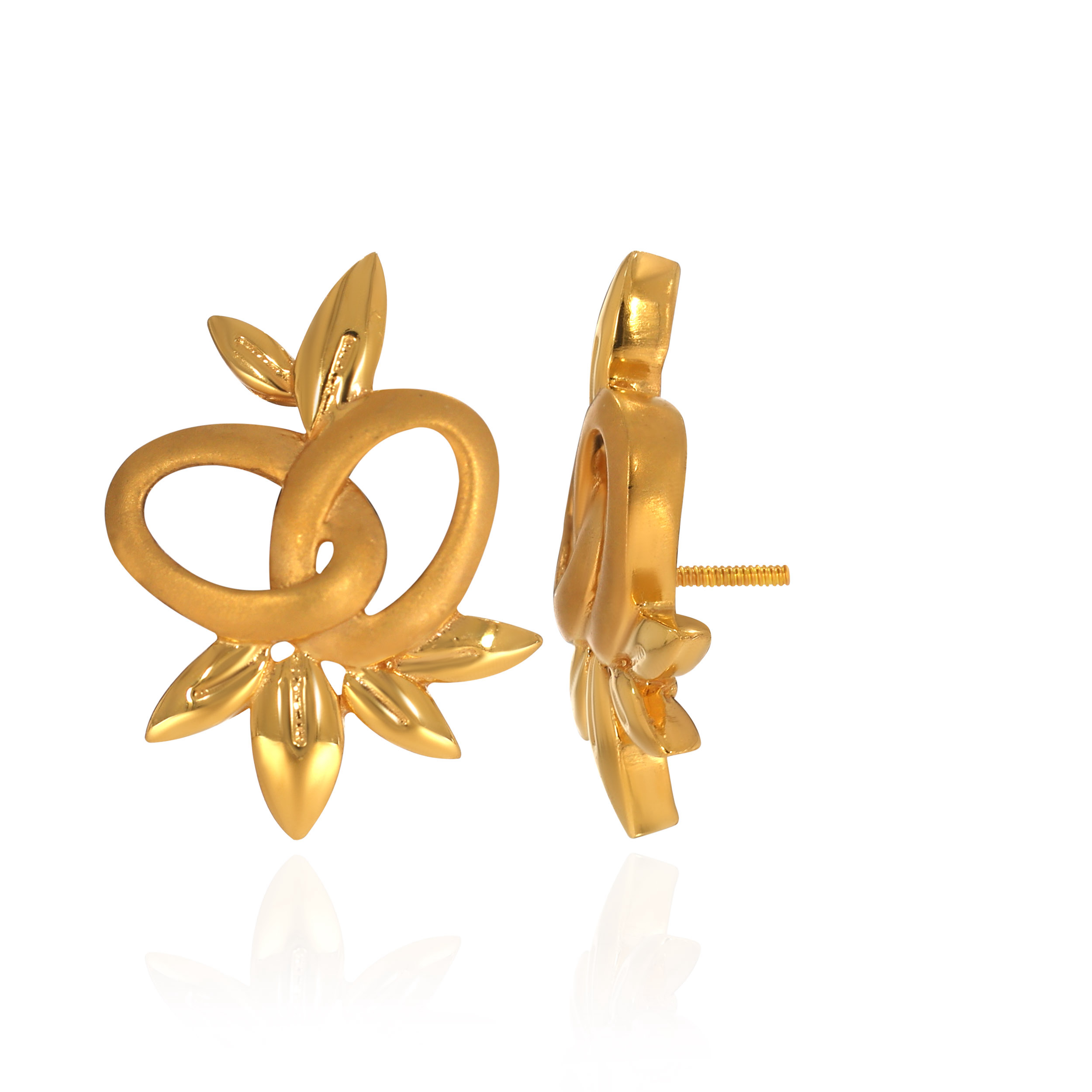 Willow Whisper Gold Studs - Senco Gold and Diamonds