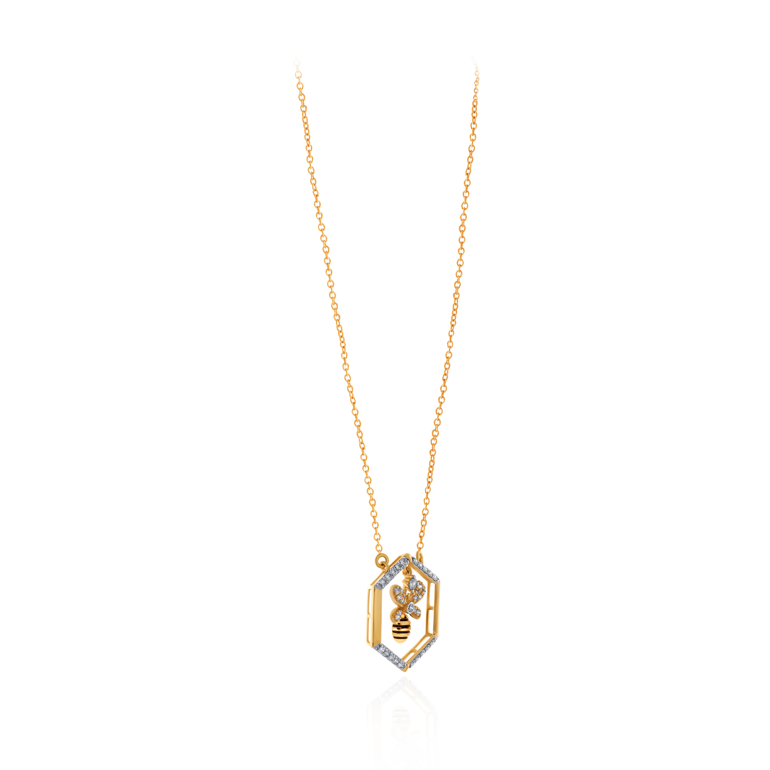 Chic Honeybee Diamond Chain Pendant - Senco Gold and Diamonds