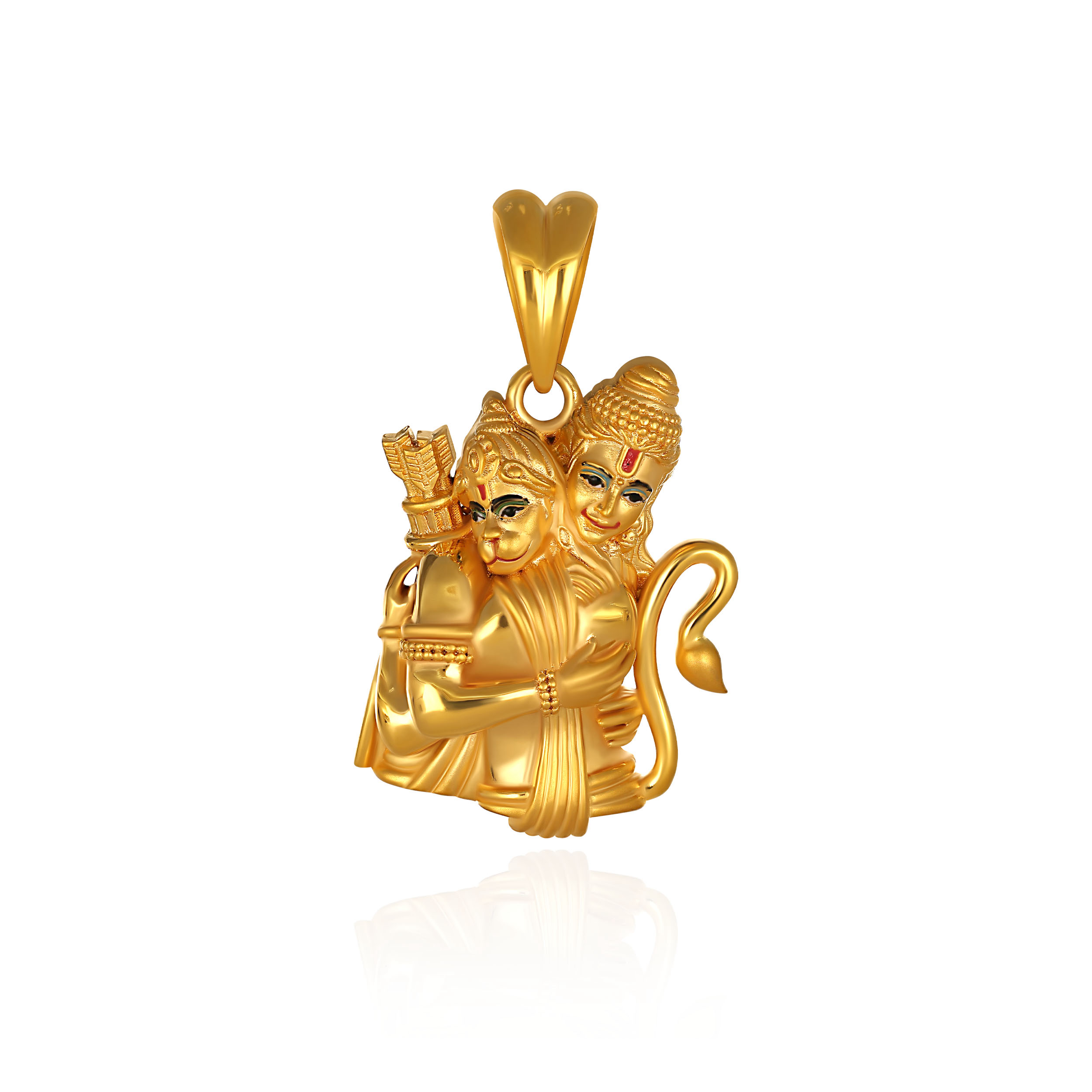 Rama–Hanuman Reverence Gold Pendant - Senco Gold and Diamonds