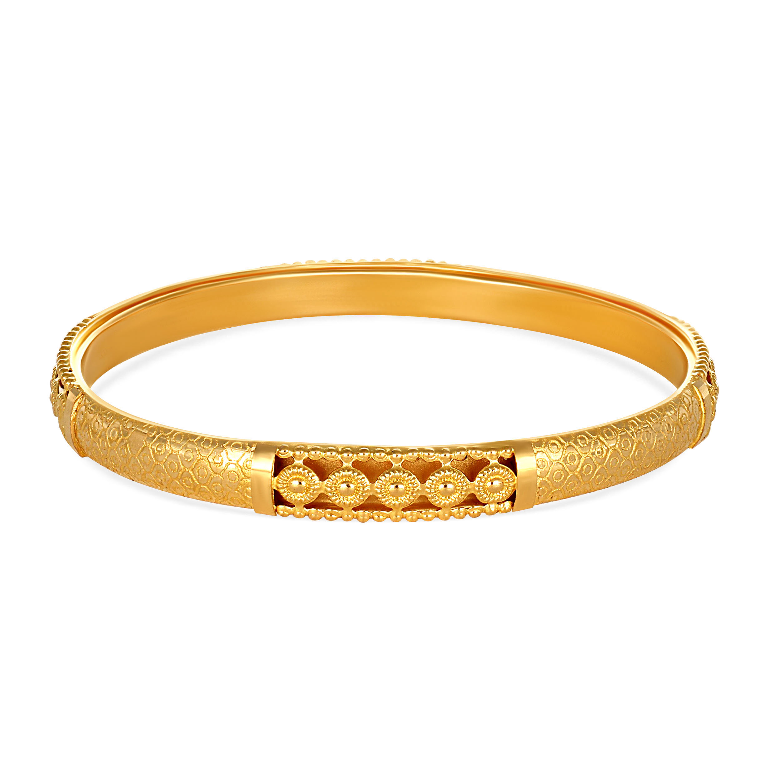 Ethnic Engravings Plain Gold Bangle - Senco Gold and Diamonds