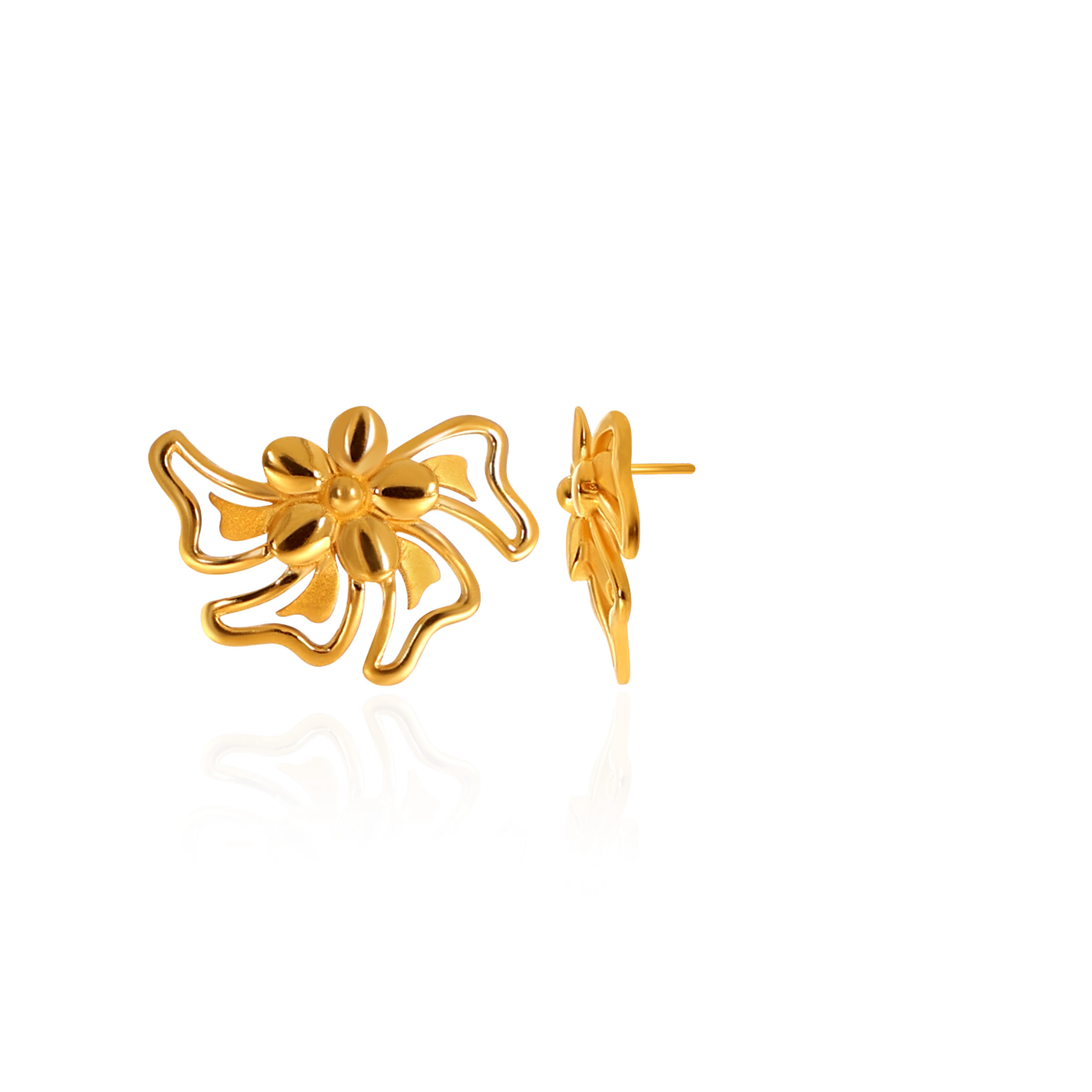 Creative Bloom Gold Studs - Senco Gold and Diamonds