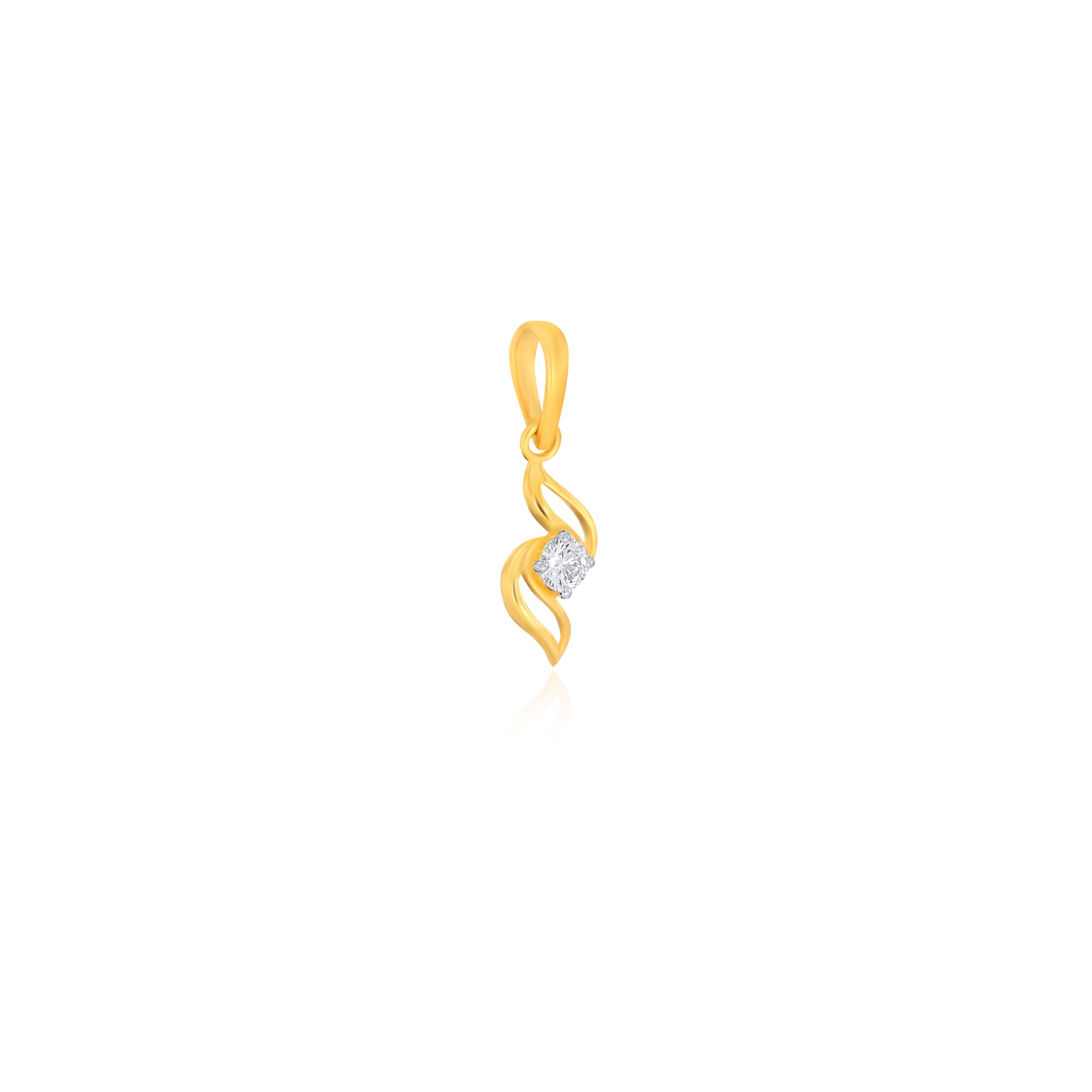 Artsy Swirl Solitaire Pendant - Senco Gold and Diamonds