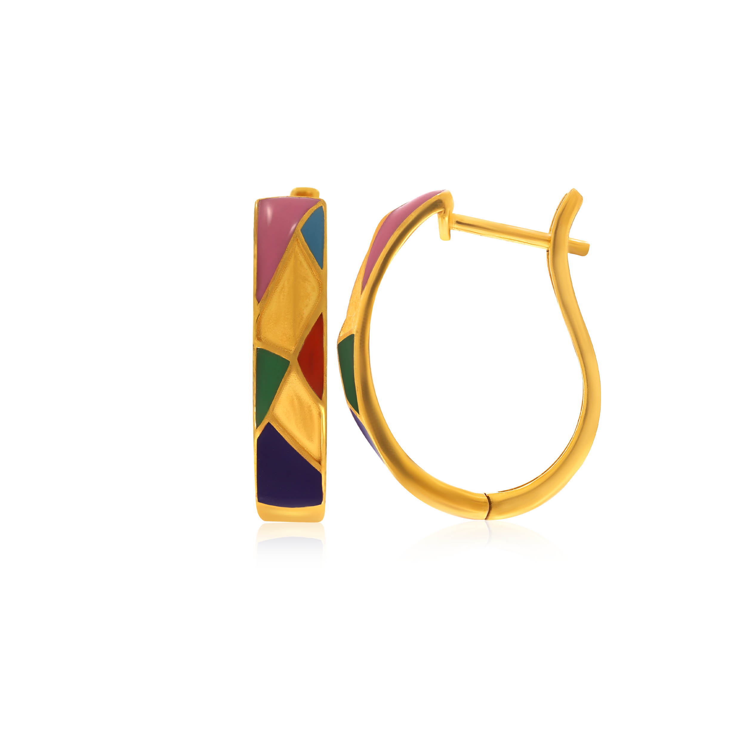Colourful Creation Gold Hoop Earrings - Senco Gold and Diamonds