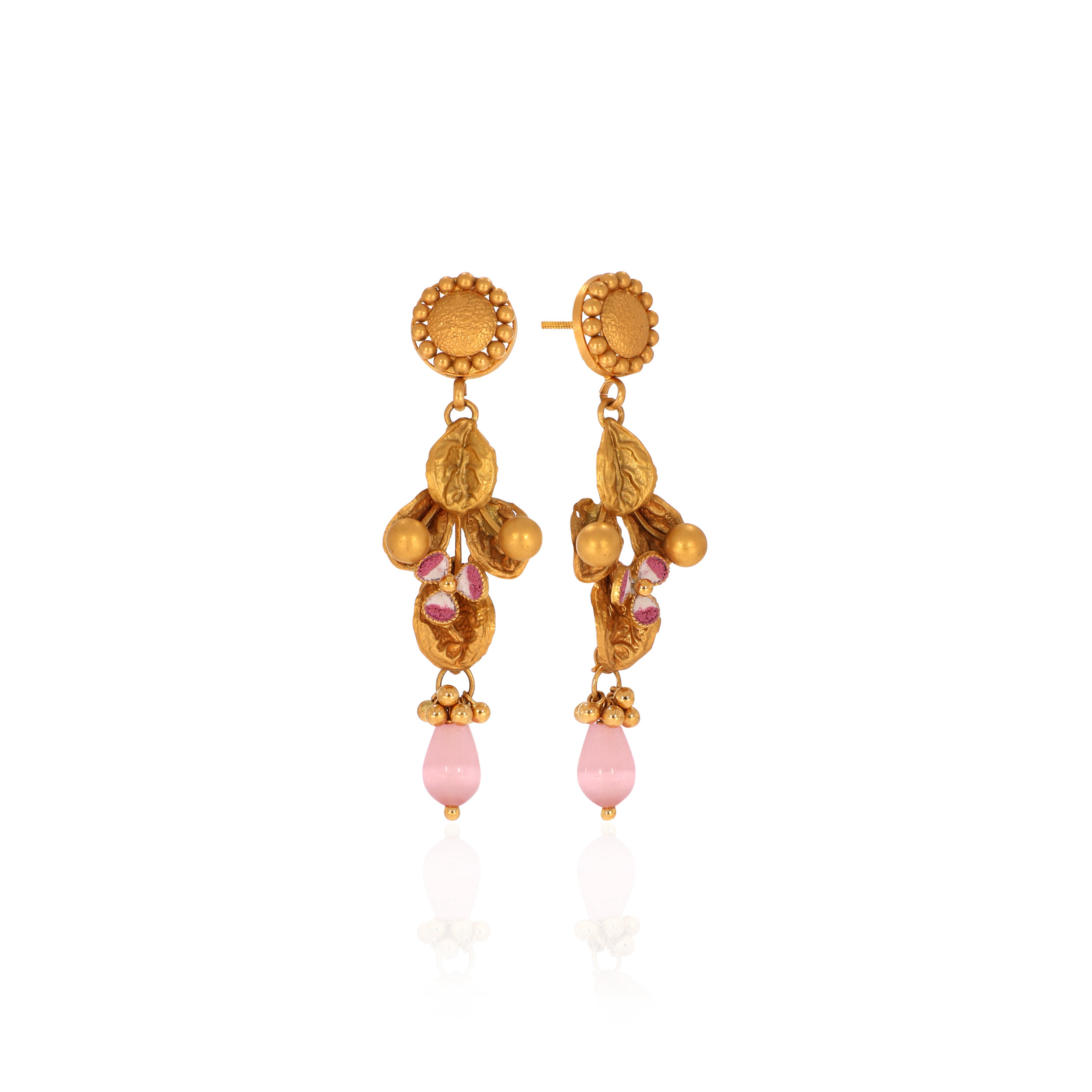 22K Yellow Gold Antique Drop Earrings-GPGN-D000779690 - Senco Gold and Diamonds
